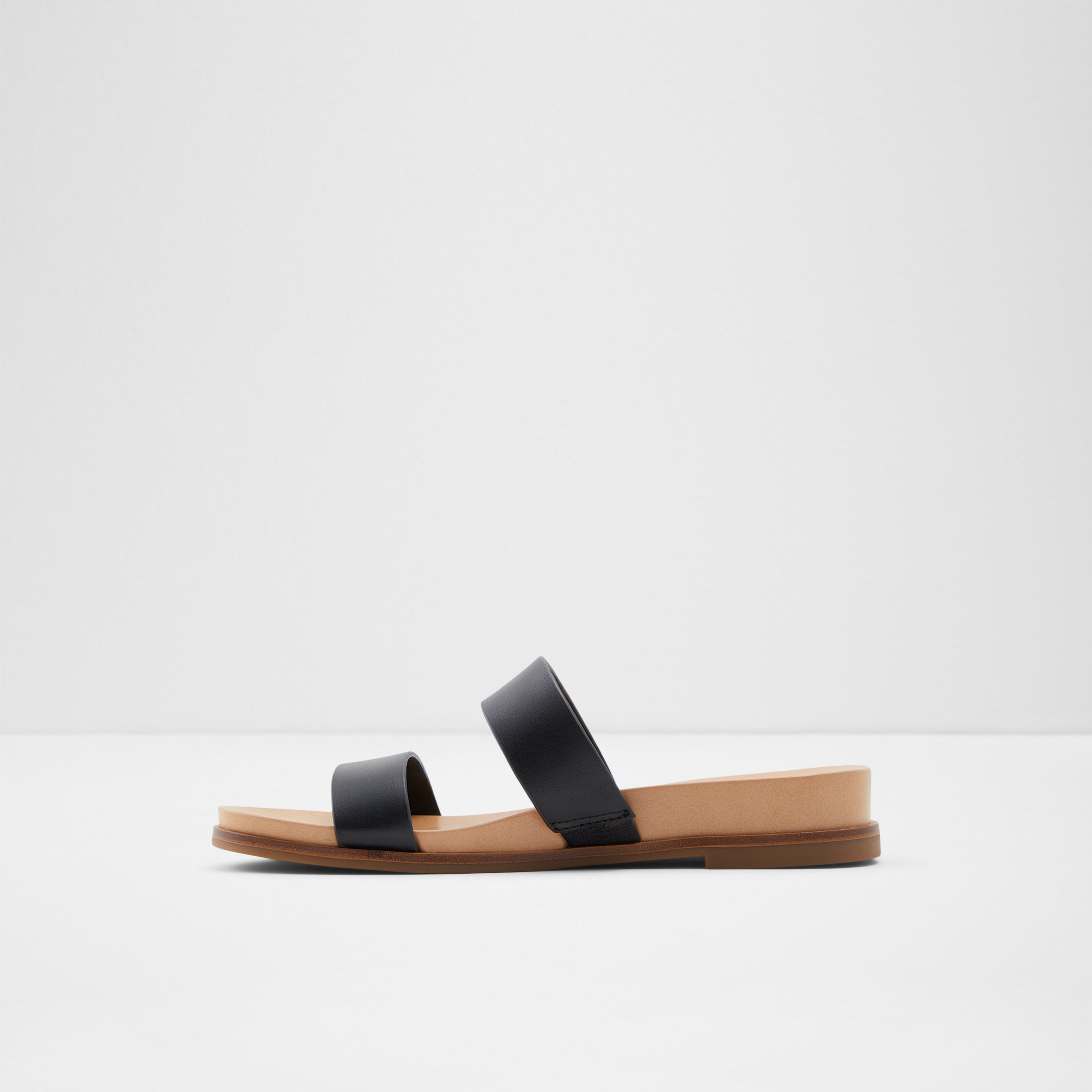 ALDO DOUBLE STRAP SANDAL IN BLACK