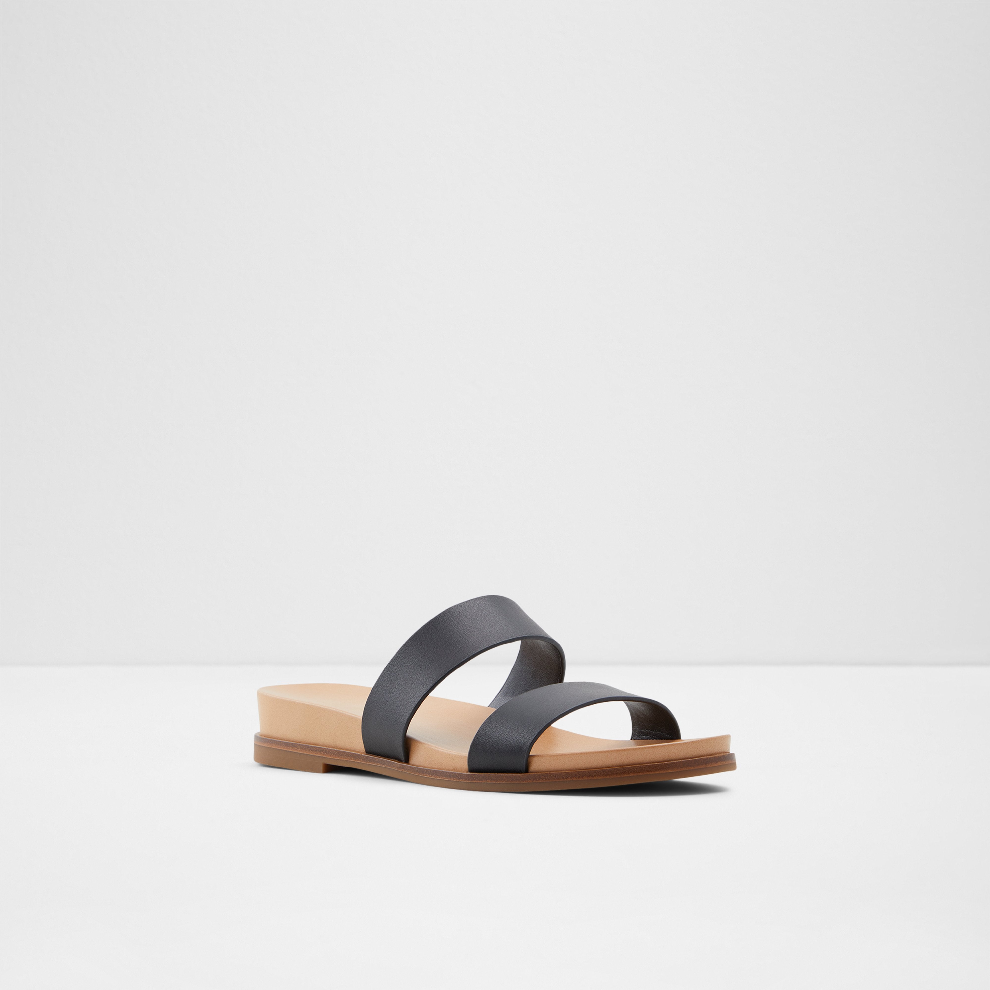 ALDO DOUBLE STRAP SANDAL IN BLACK