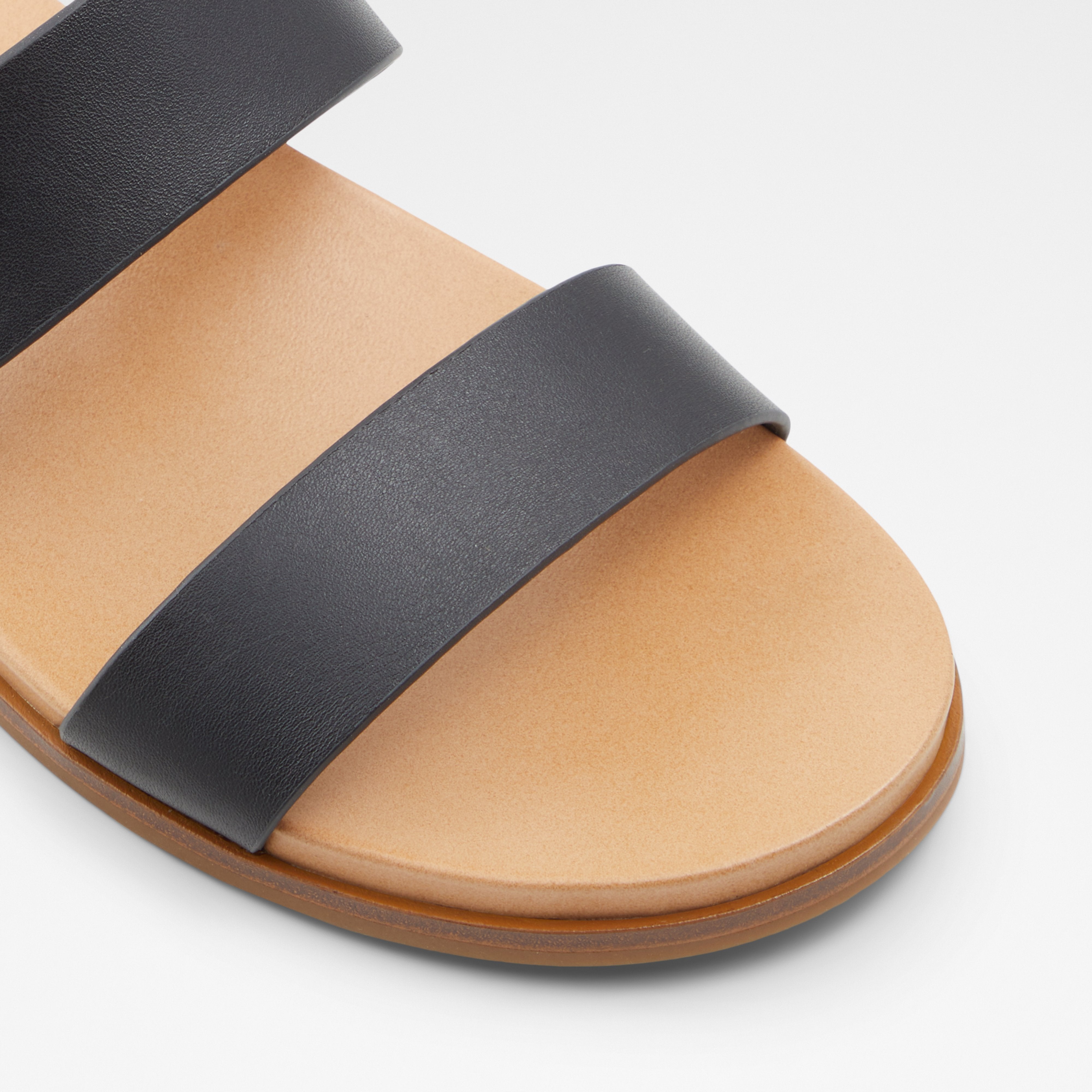 ALDO DOUBLE STRAP SANDAL IN BLACK