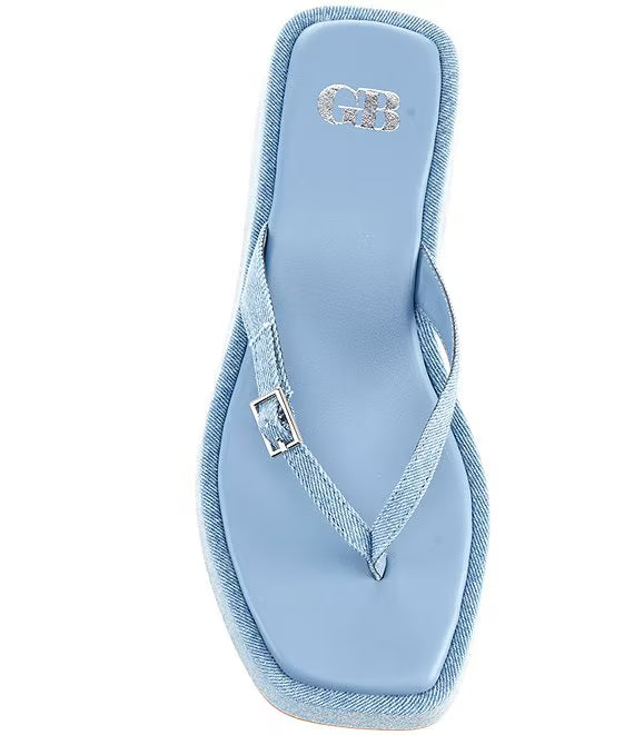 GB All-That Denim Platform Sandal in Pale Blue