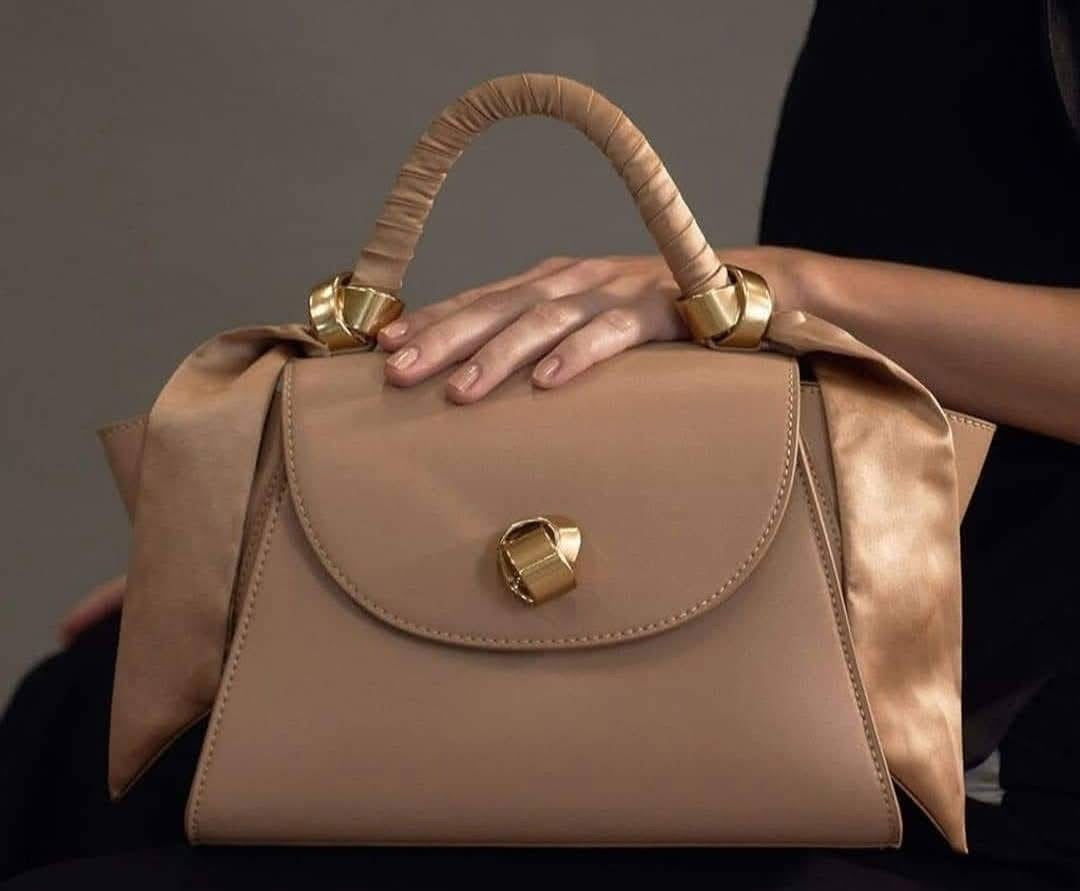 Versse Top Handle Winged Bag in Apricot
