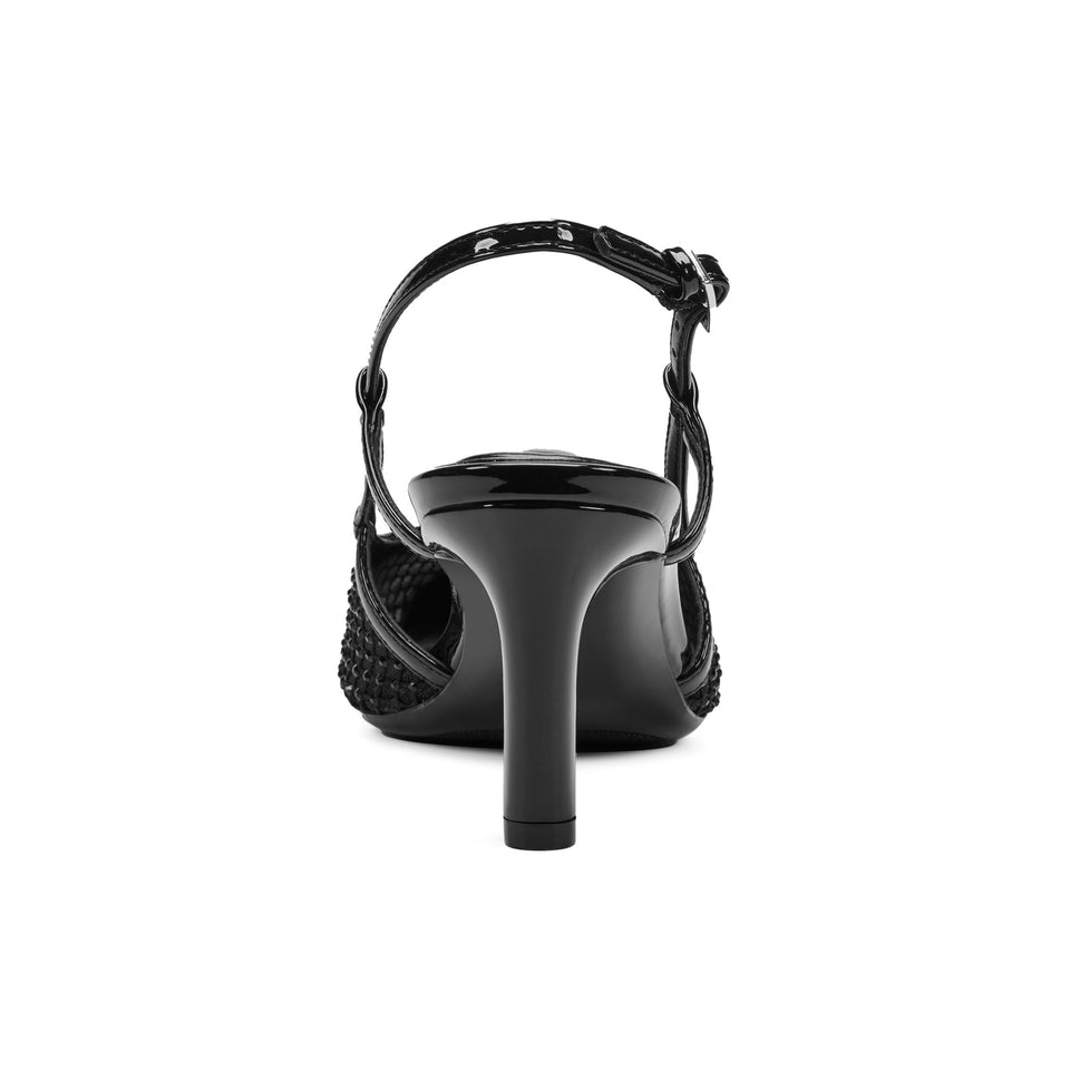 Easy Spirit Mesh Slingback Heels in Black