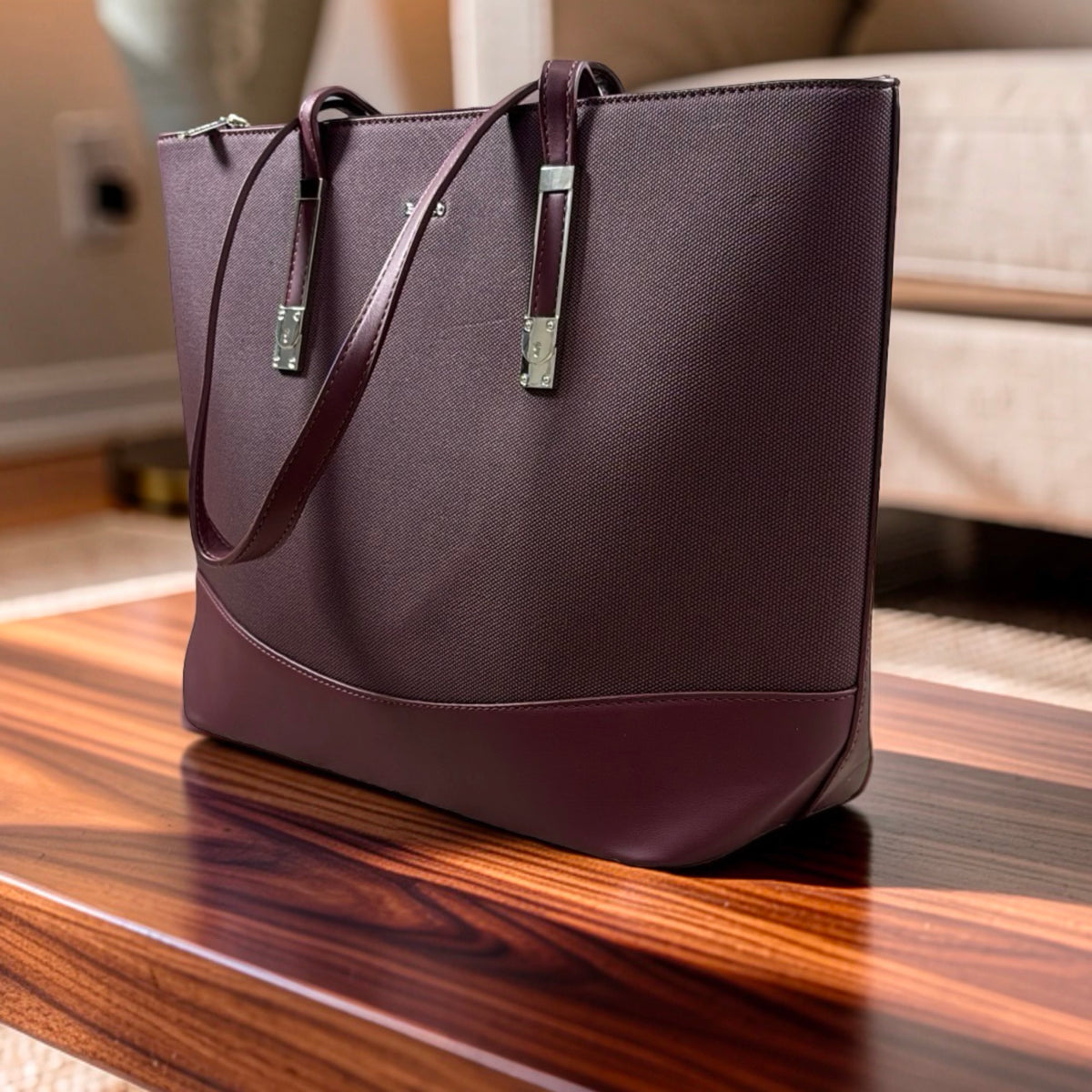 Bagco Textured Large Shoulder Bag in Wine