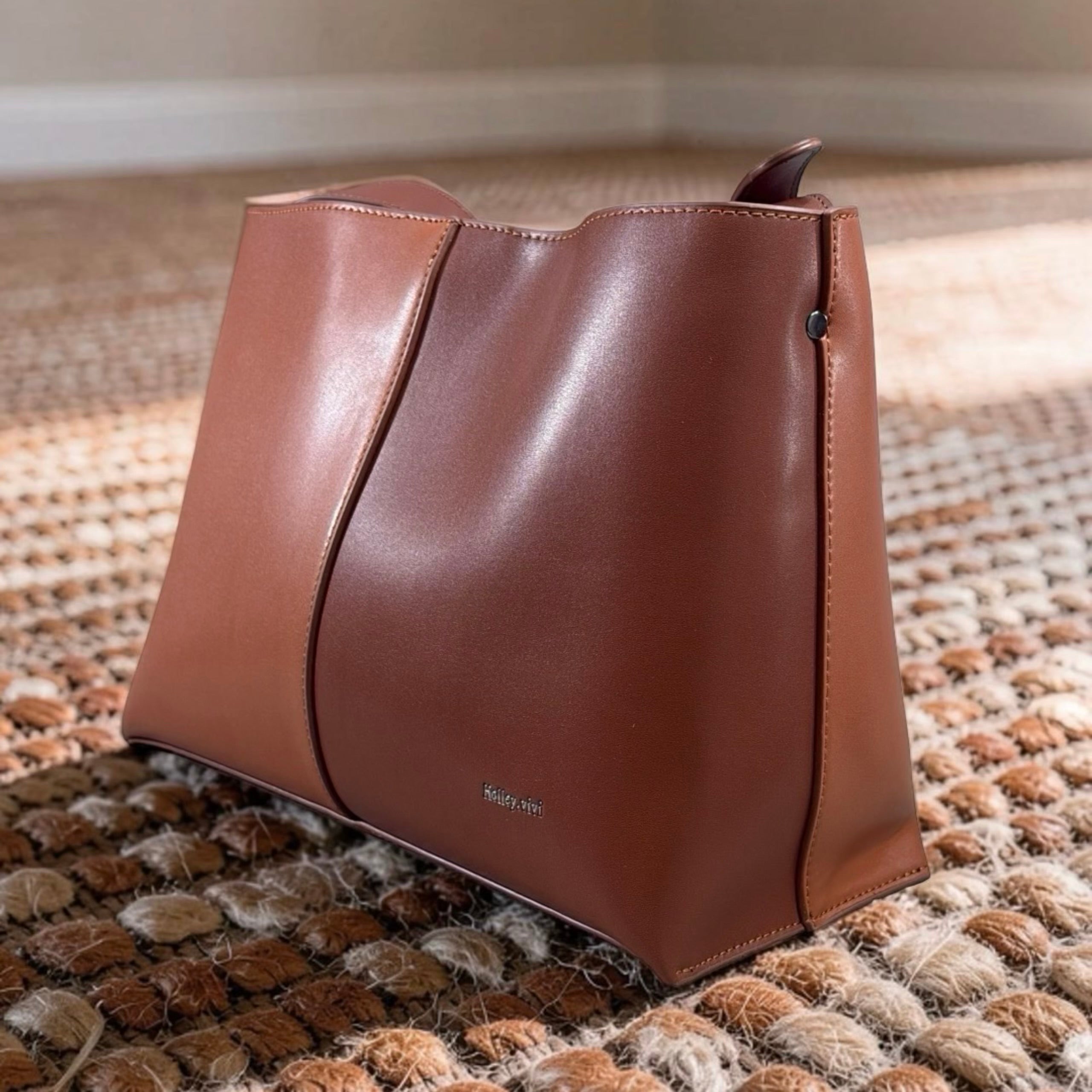 Holley Vivi Single Shoulder Strap 2-in-1 Bag in Brown/Coffee