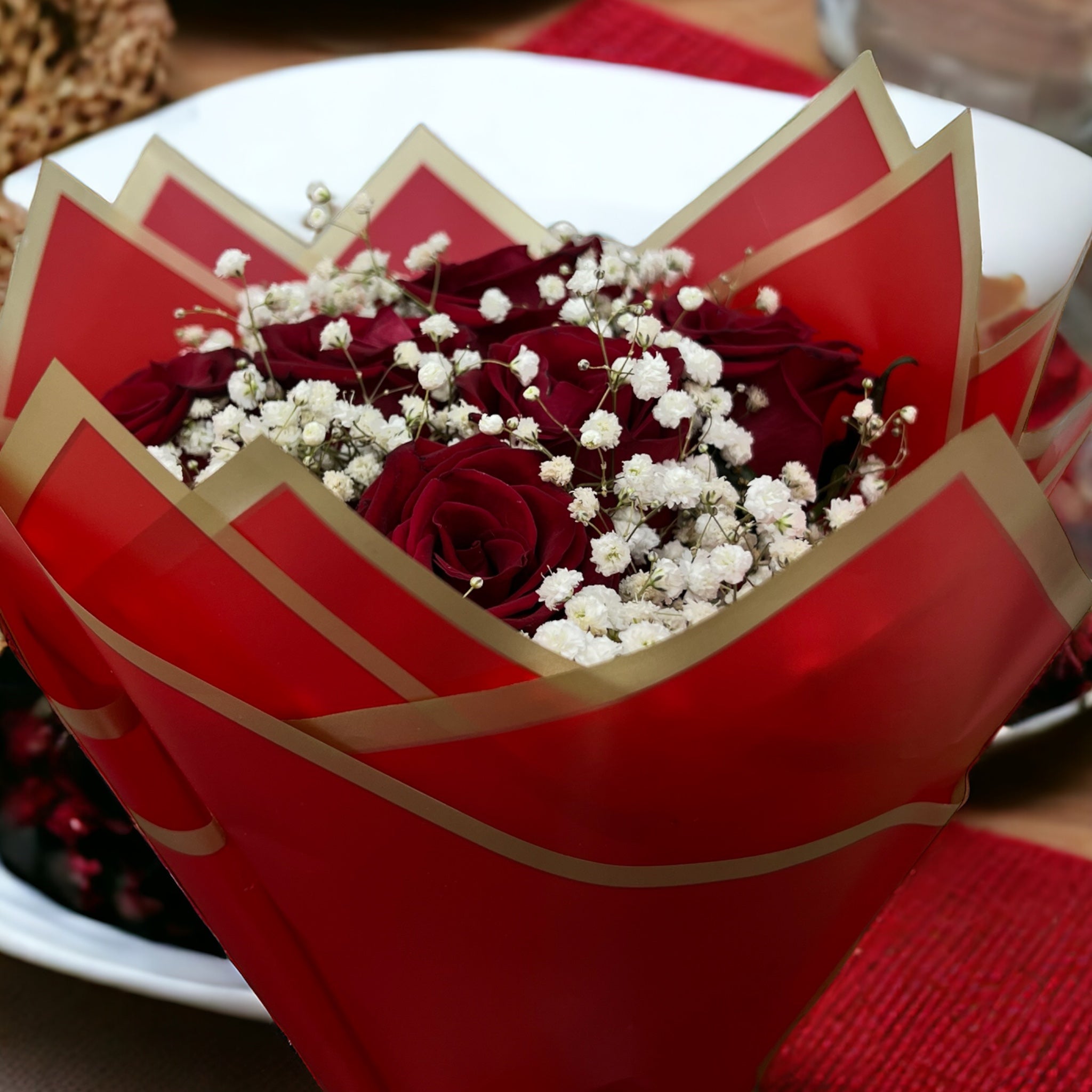 VALENTINES BOUQUET OF RED ROSES