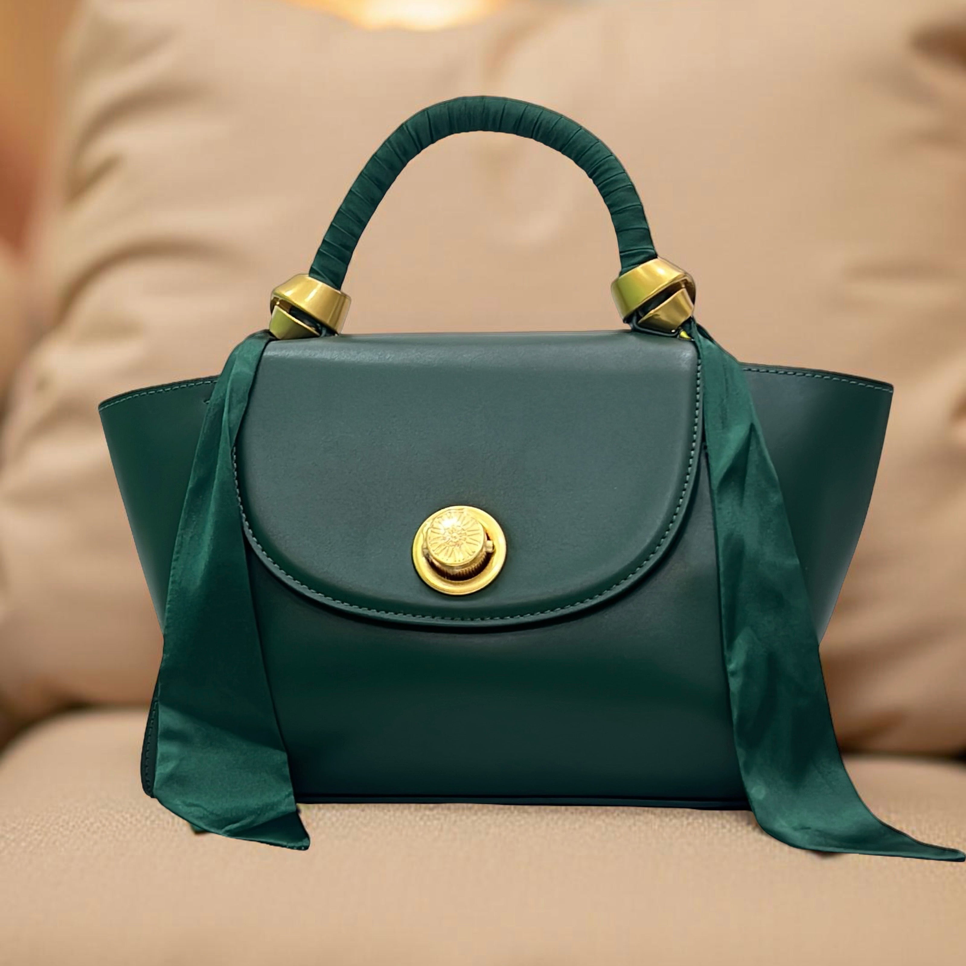 Versse Top Handle Winged Bag in Green