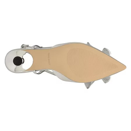 Nine West Bow Detail Slingback Heels in Silver