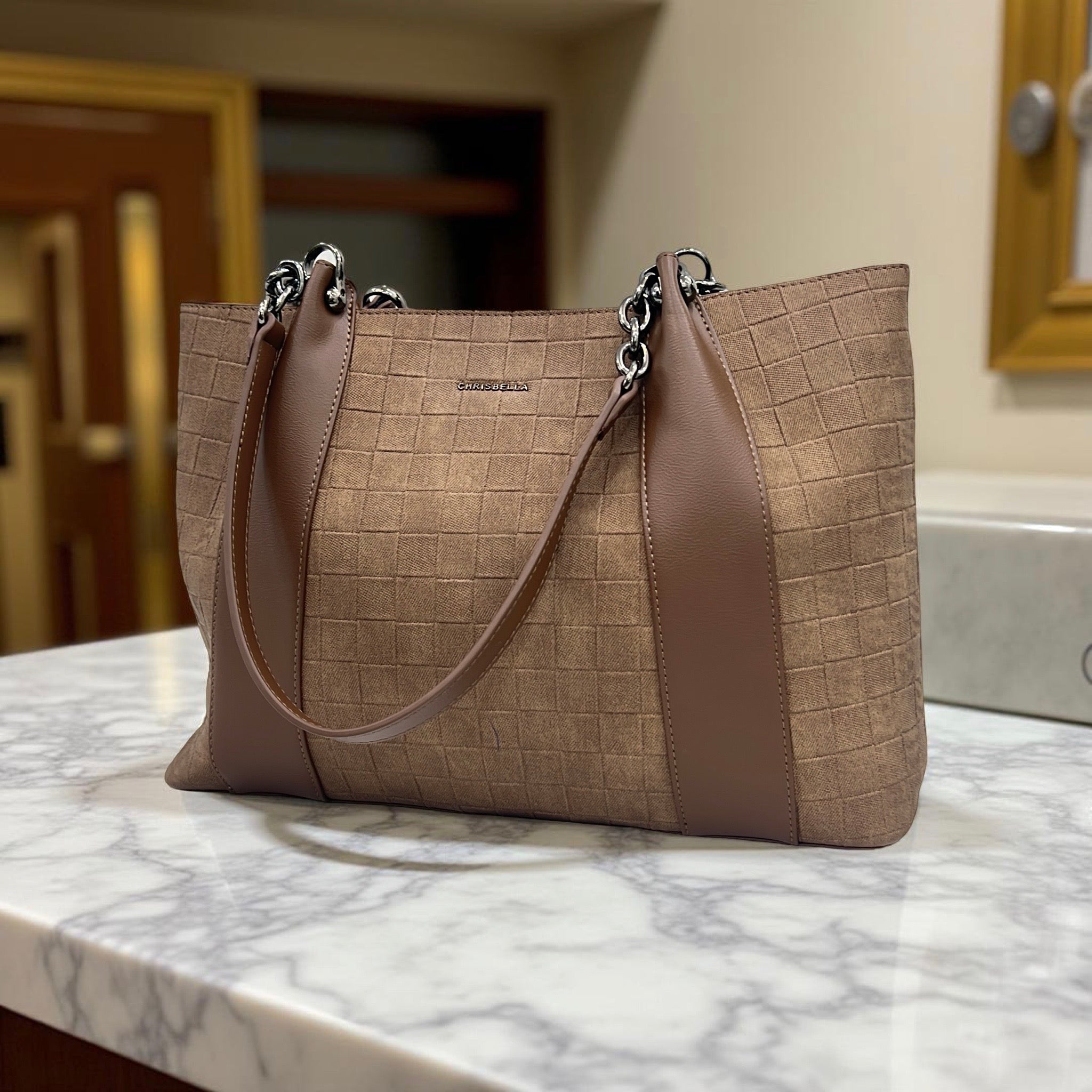 Chrisbella Tile Large Bag in Coffee
