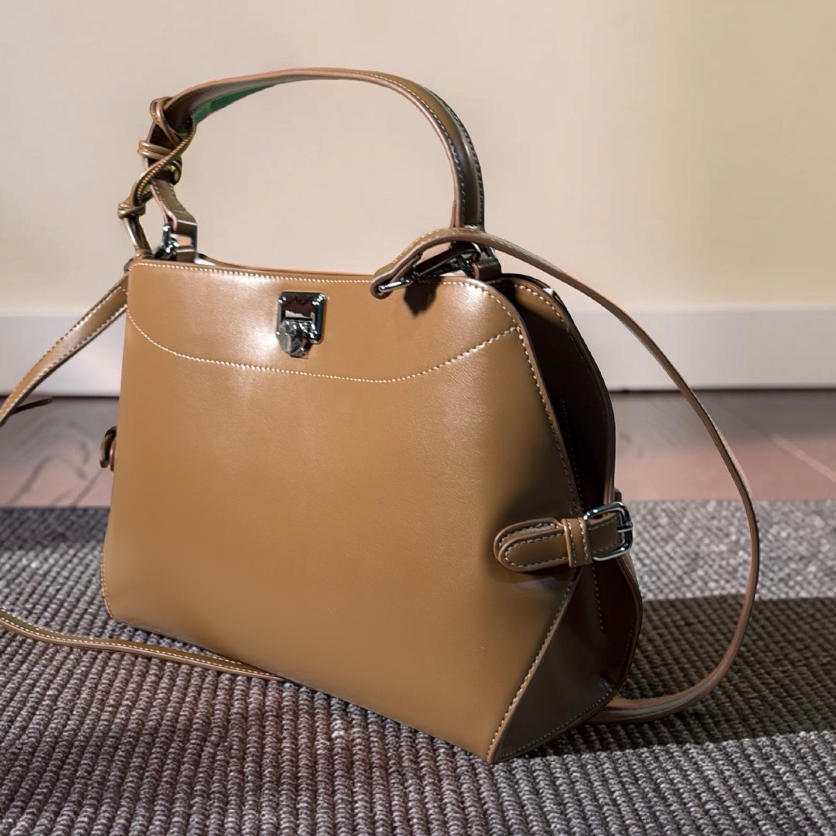 Chrisbella Single Strap Charm Bag in Mud