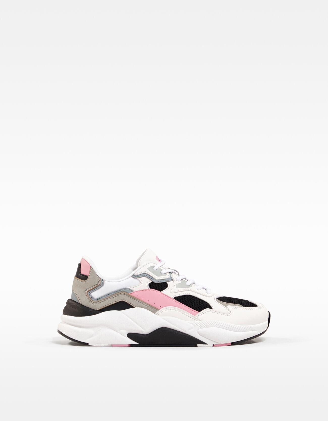 BERSHKA WOMAN TRAINERS WHITE/PINK