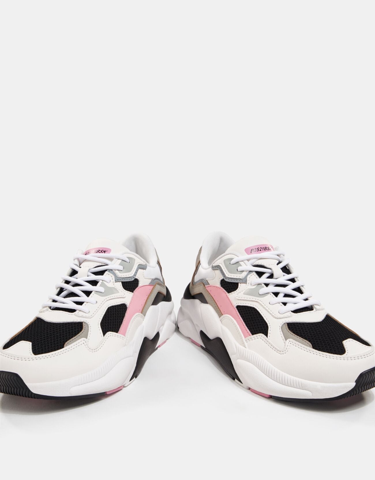 BERSHKA WOMAN TRAINERS WHITE/PINK