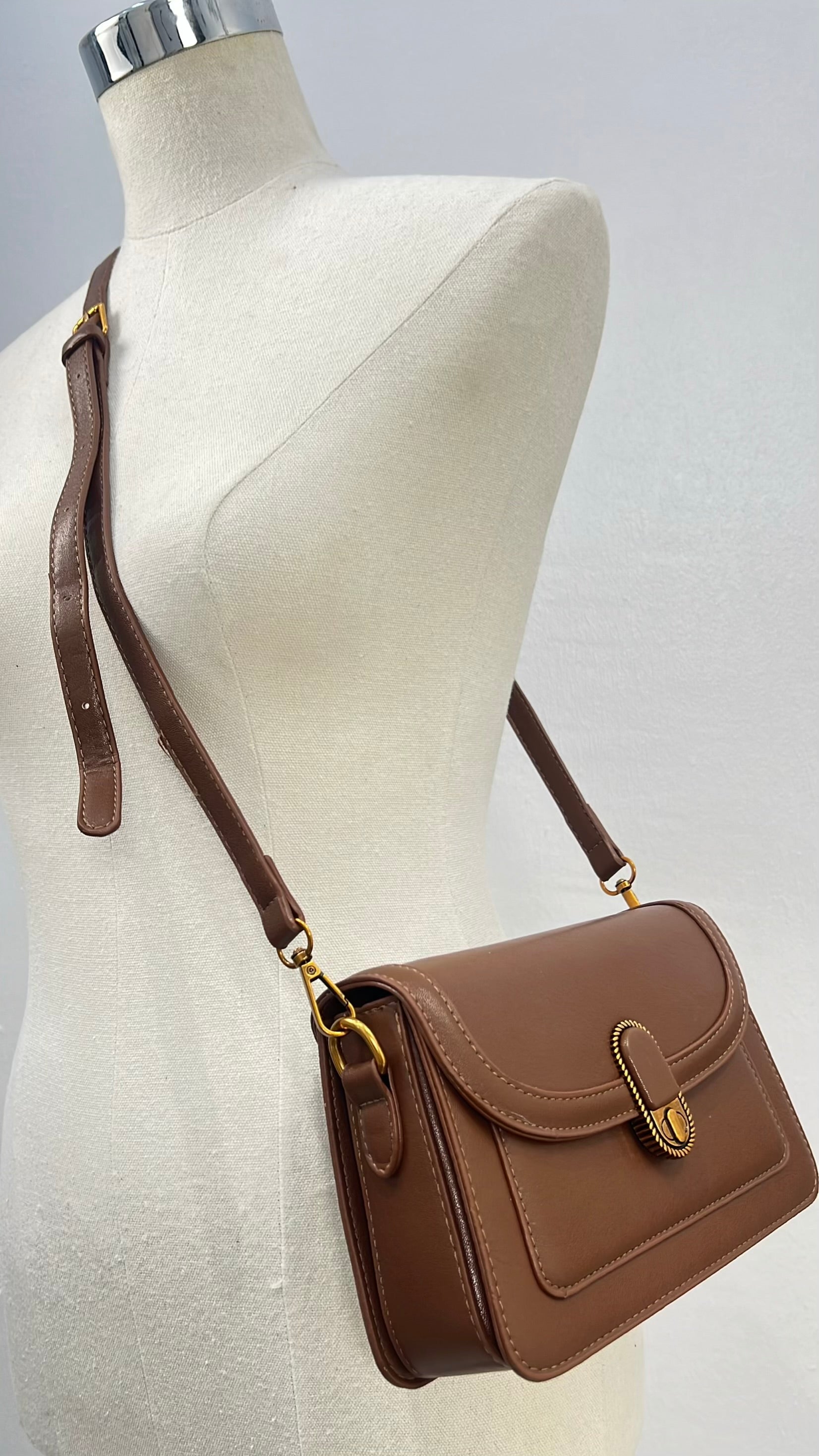 Classic Front-Pocket Mini Bag in Brown