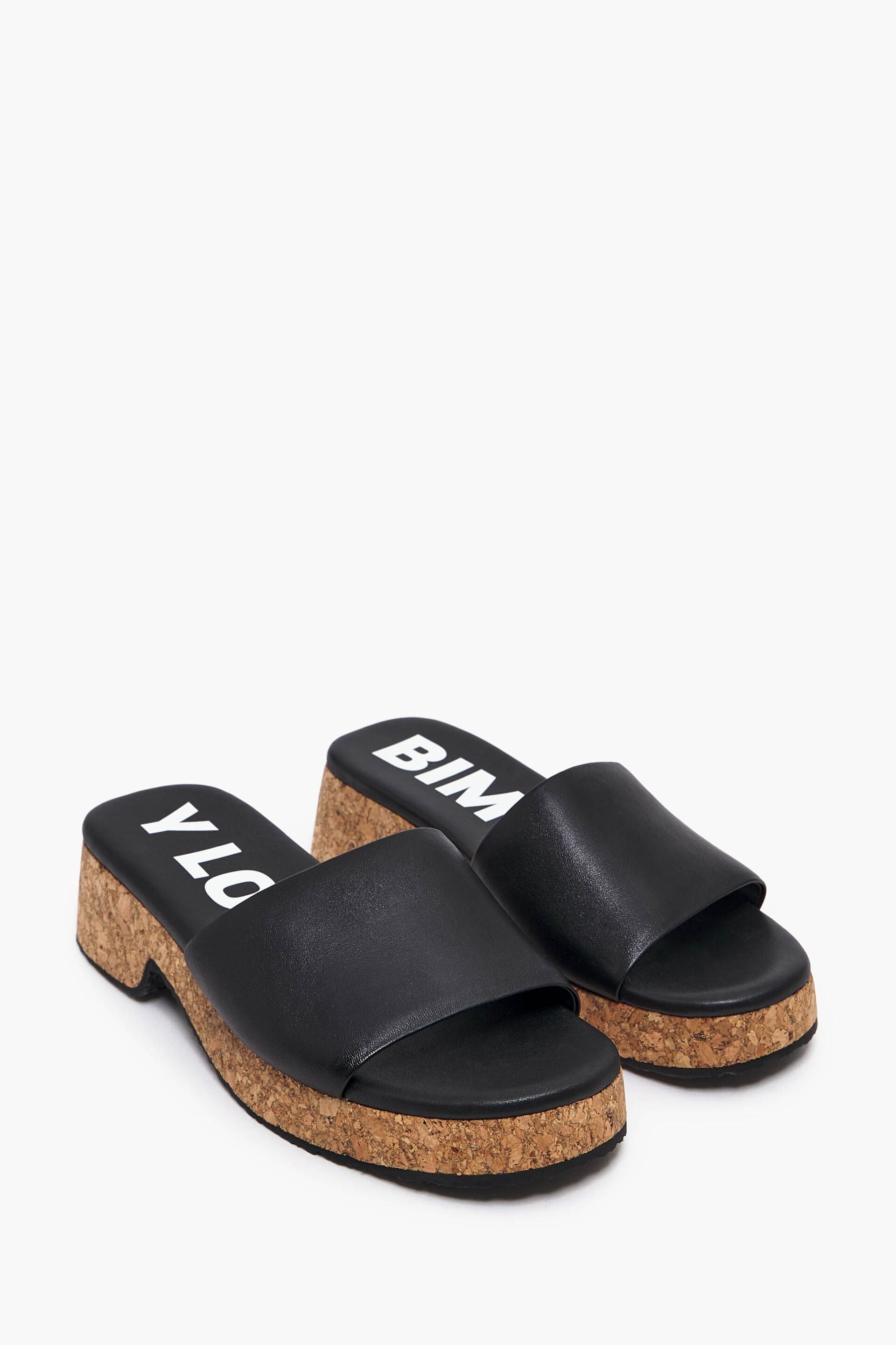 BIMBA Y LOLA CORK SOLE SANDAL IN BLACK