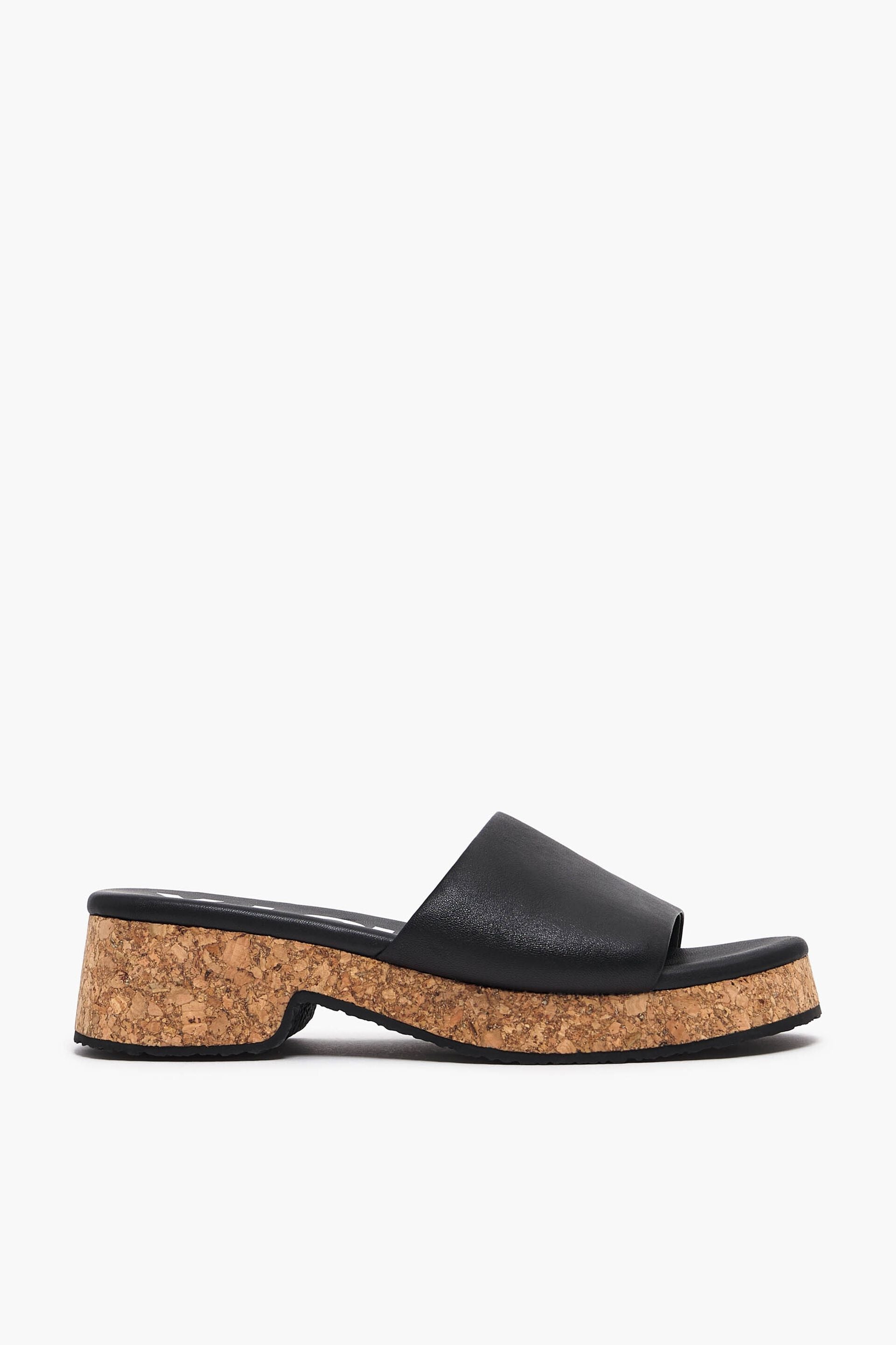 BIMBA Y LOLA CORK SOLE SANDAL IN BLACK