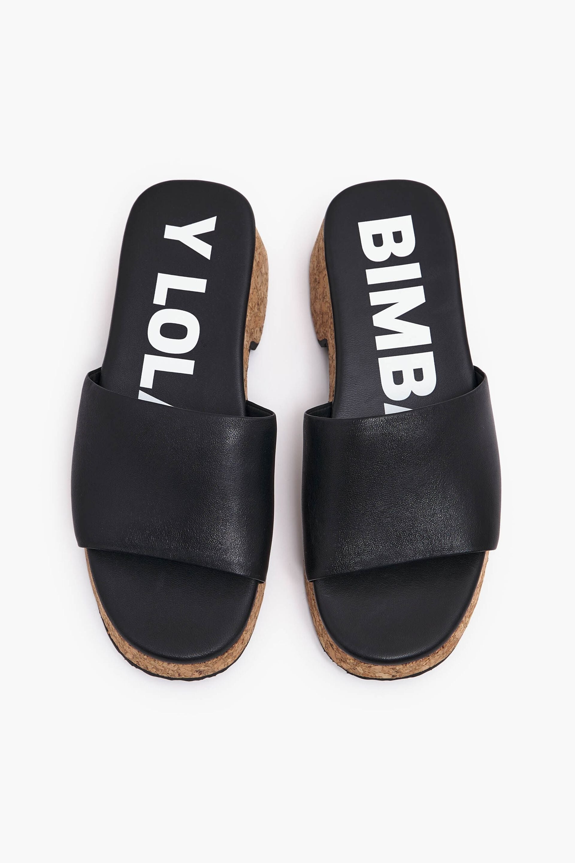 BIMBA Y LOLA CORK SOLE SANDAL IN BLACK