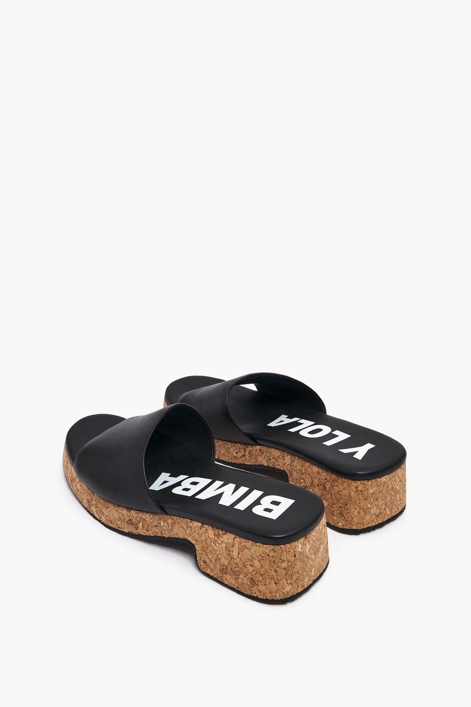 BIMBA Y LOLA CORK SOLE SANDAL IN BLACK