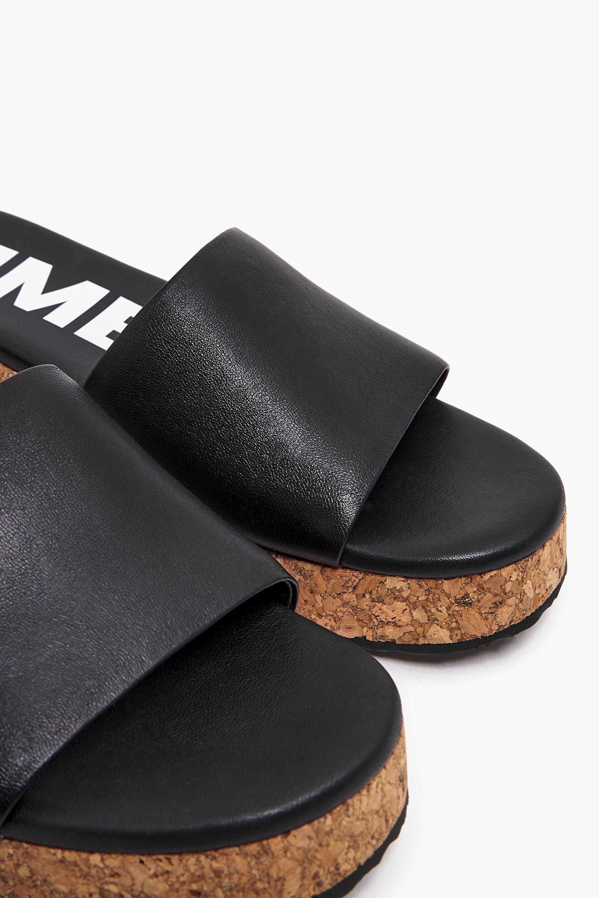 BIMBA Y LOLA CORK SOLE SANDAL IN BLACK