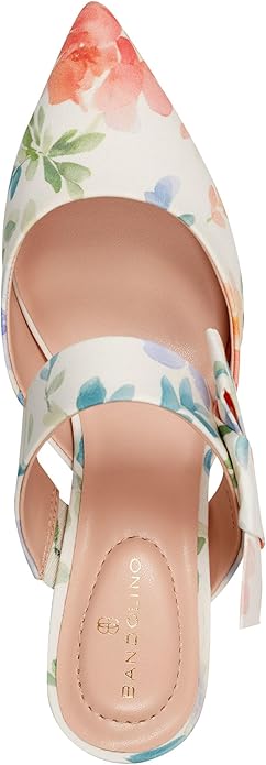 Bandolino Floral Pointed Toe Mule in Off White