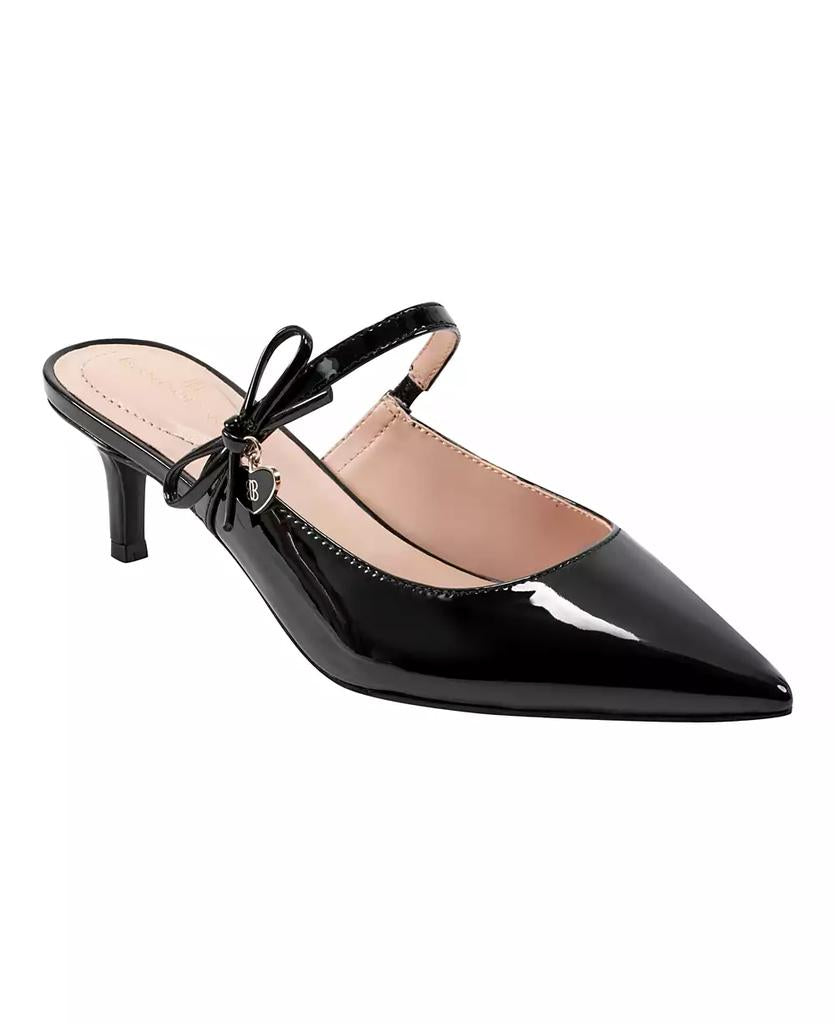 Bandolino Patent Leather Bow Detail Mule in Black