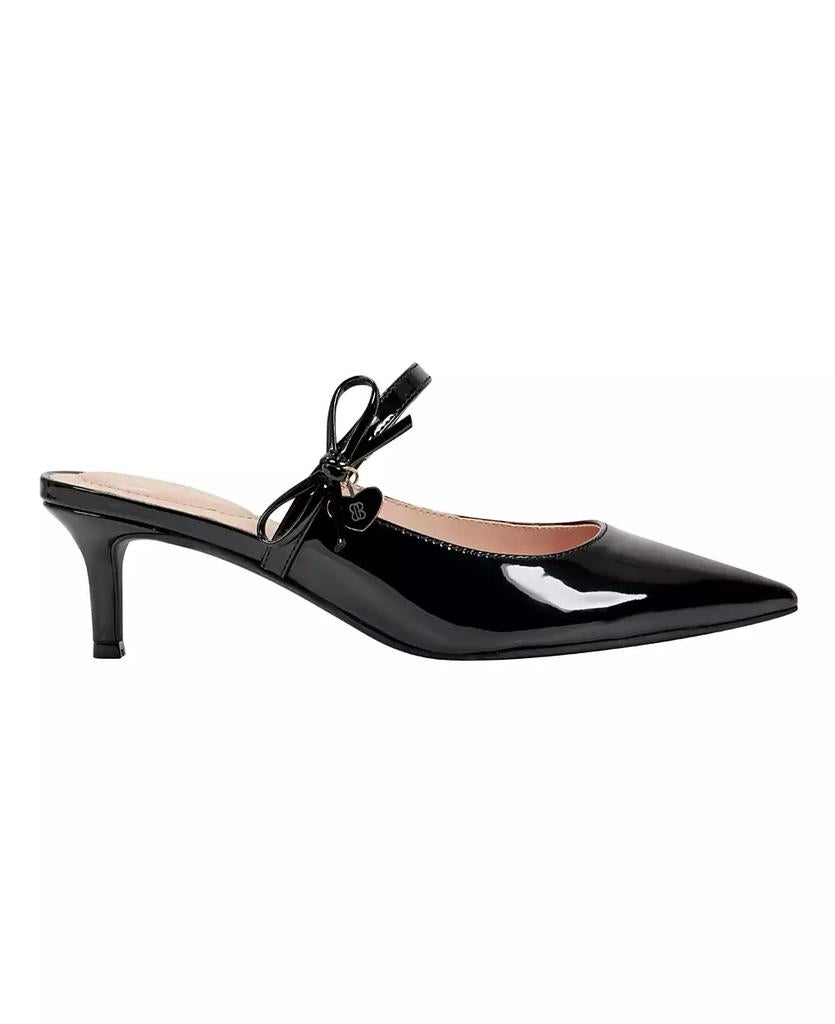 Bandolino Patent Leather Bow Detail Mule in Black