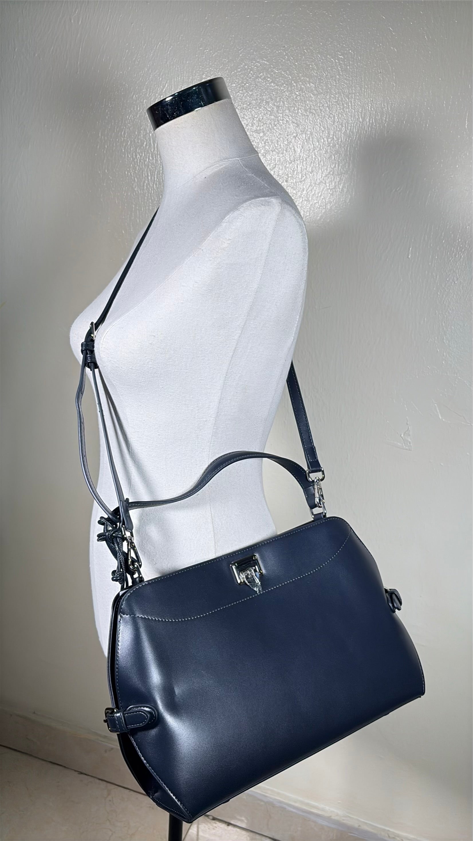 Chrisbella Single Strap Charm Bag in Navy