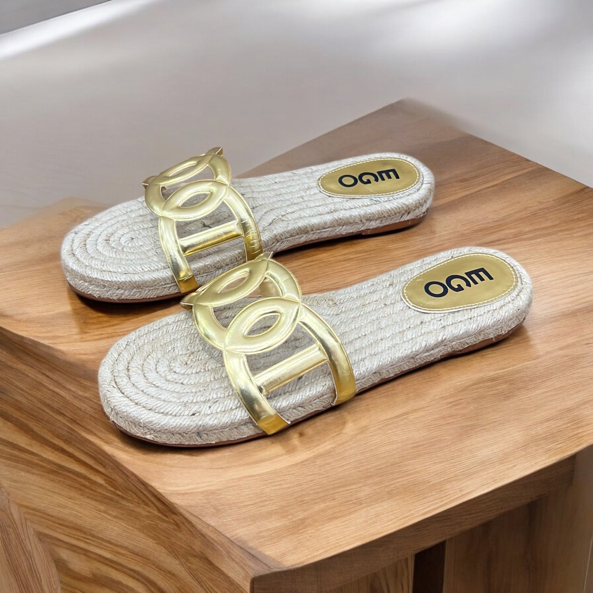 EGO ESPADRILLE SLIDE IN GOLD