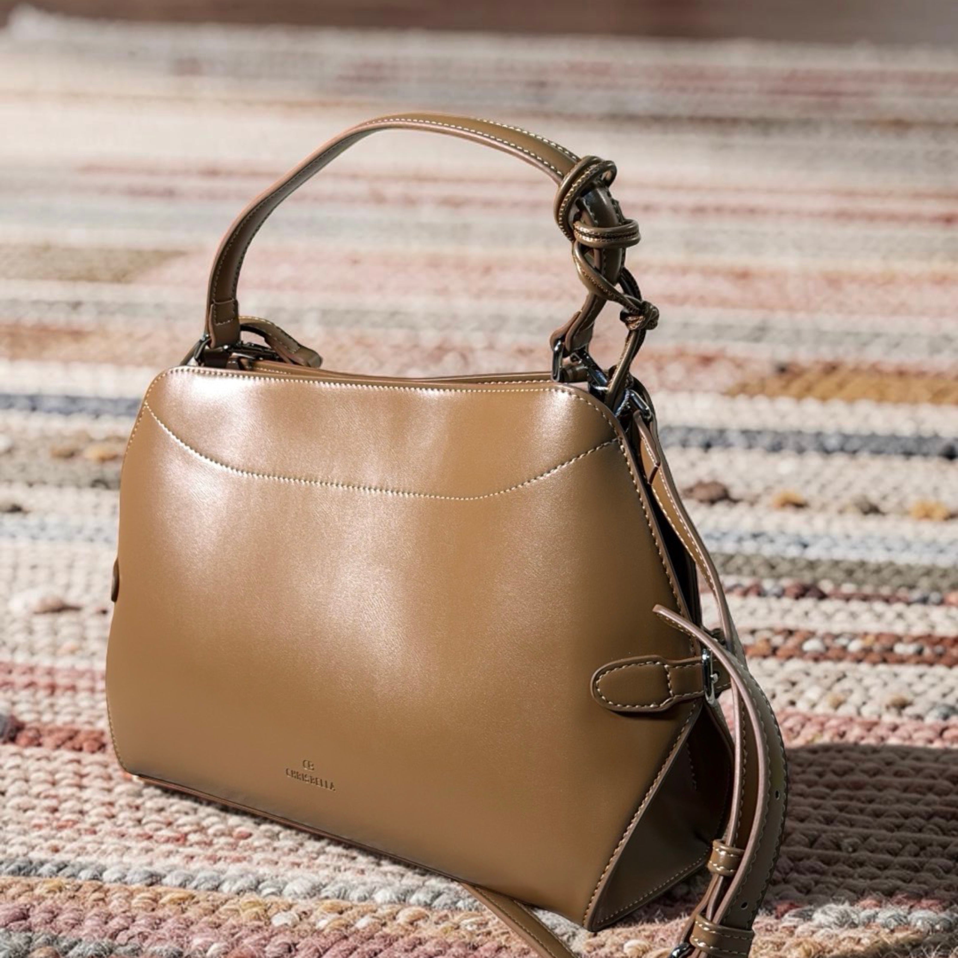 Chrisbella Single Strap Charm Bag in Mud