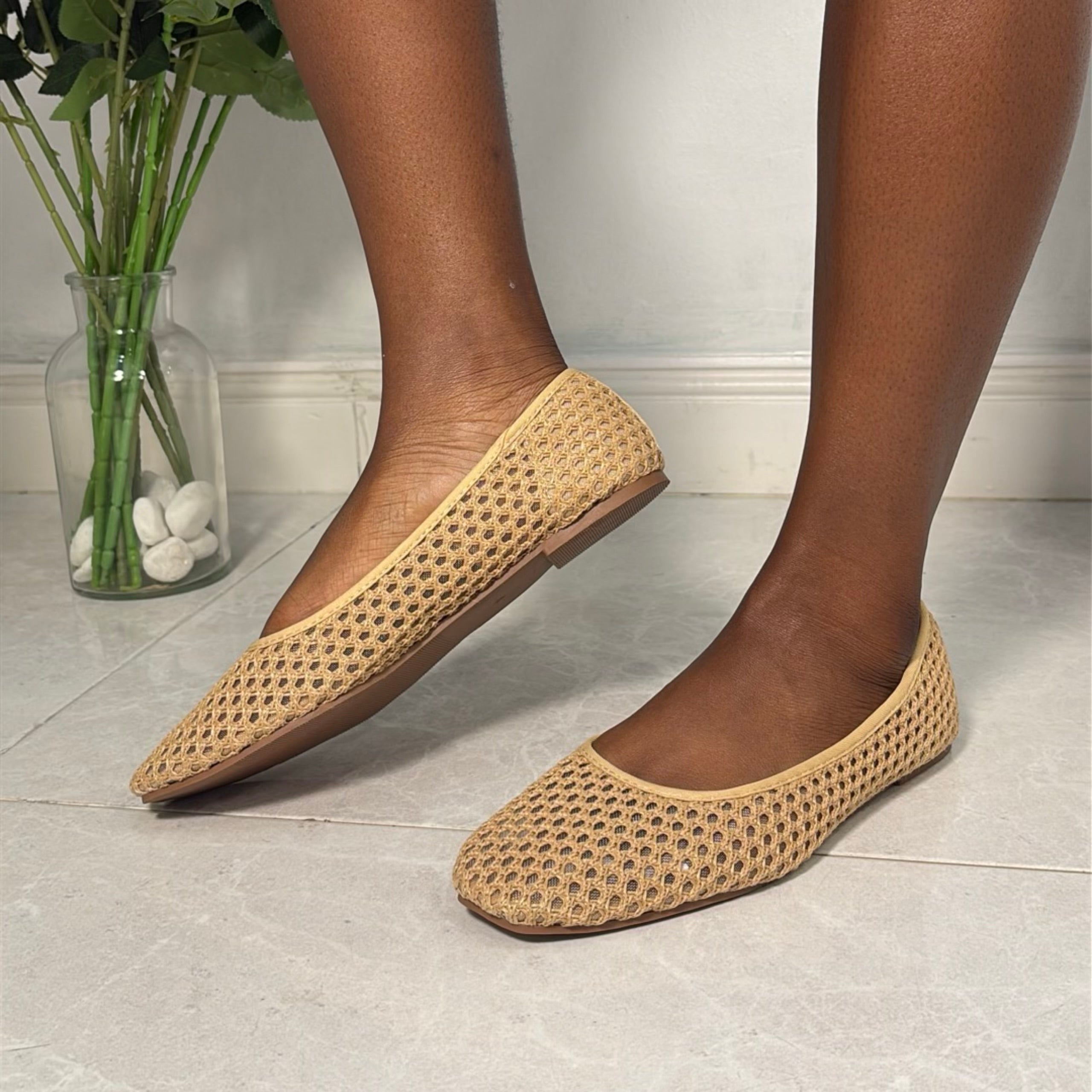 Anko Faux Rattan Ballerina in Buttercream