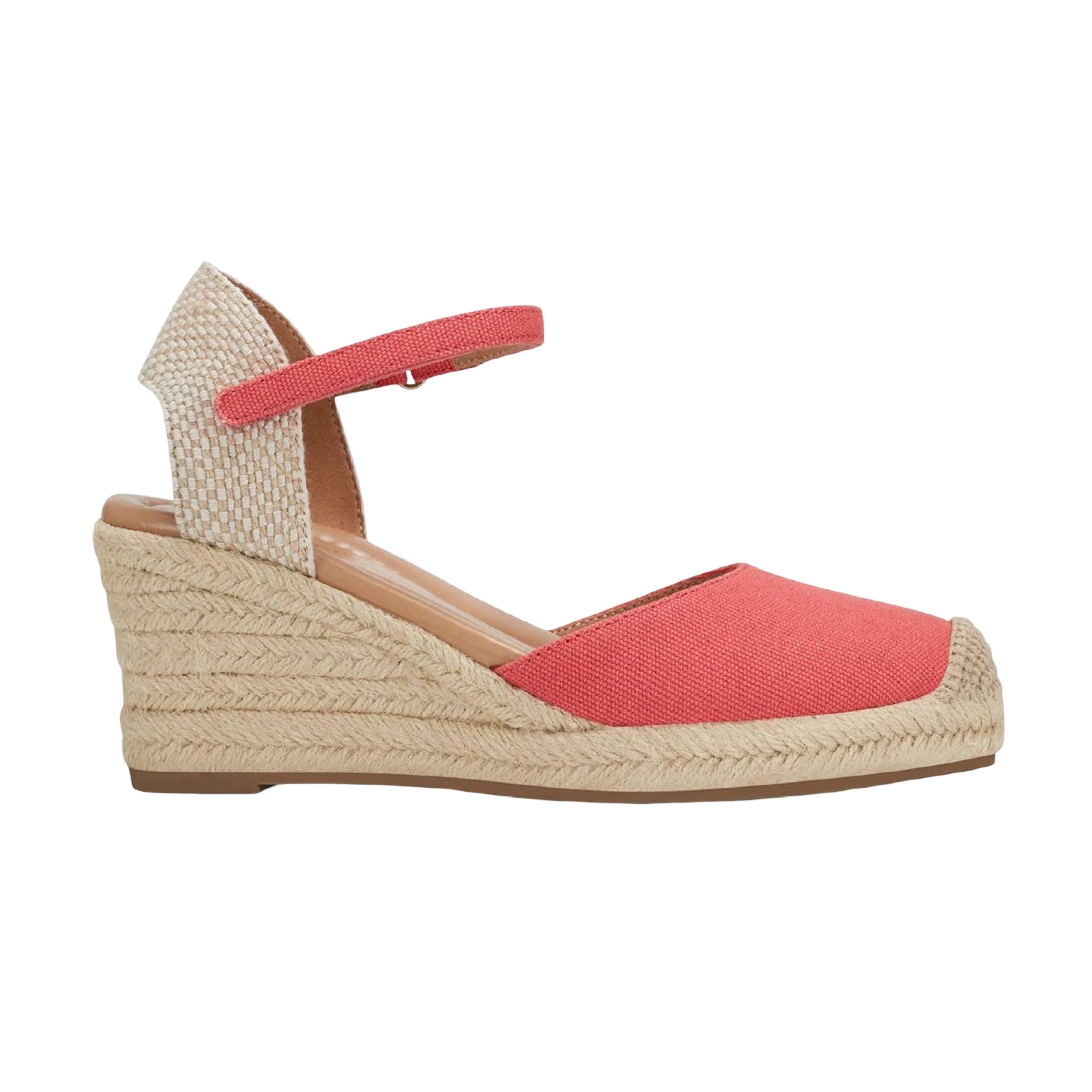 Easy Spirit Espadrille Wedge Sandle in Coral