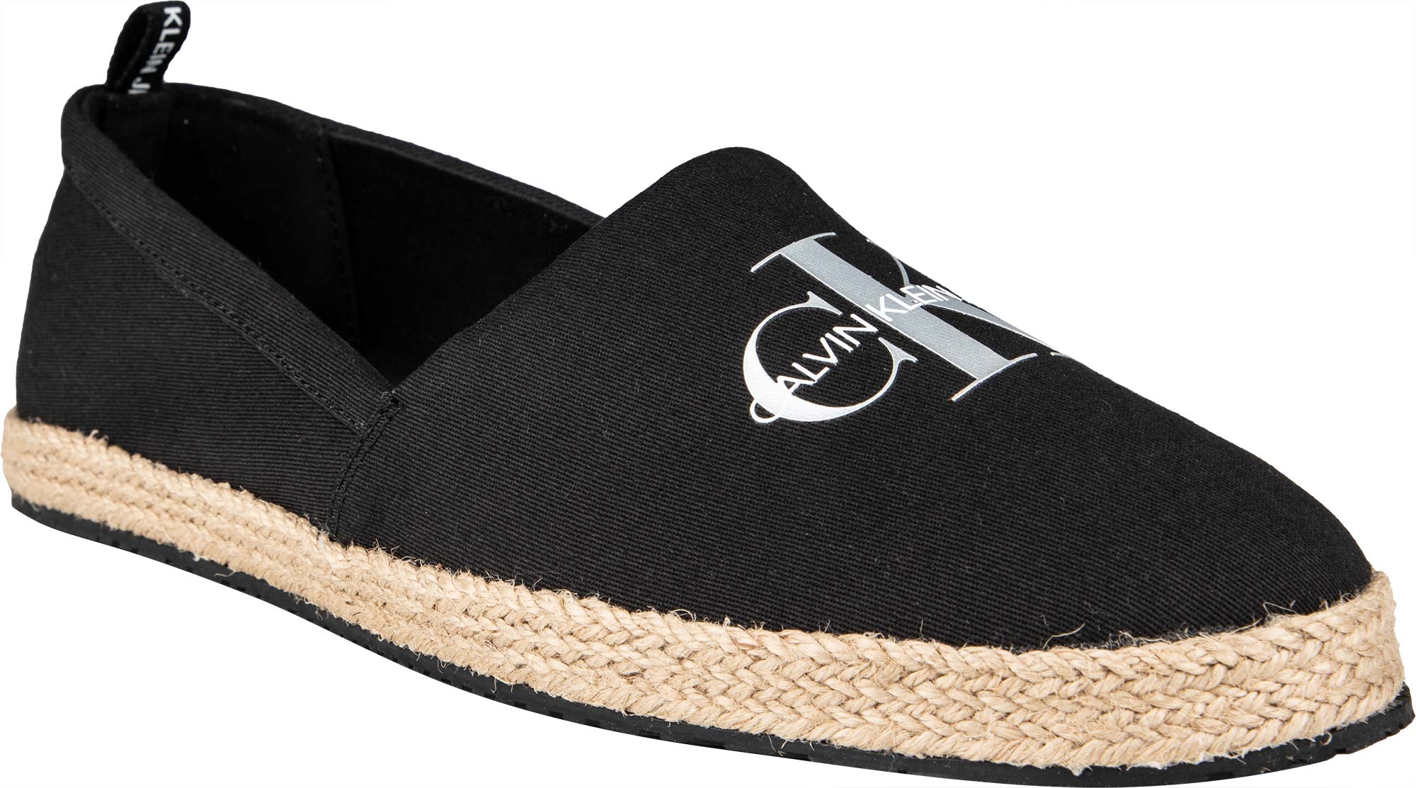 CALVIN KLEIN PRINTED ESPADRILLES IN BLACK