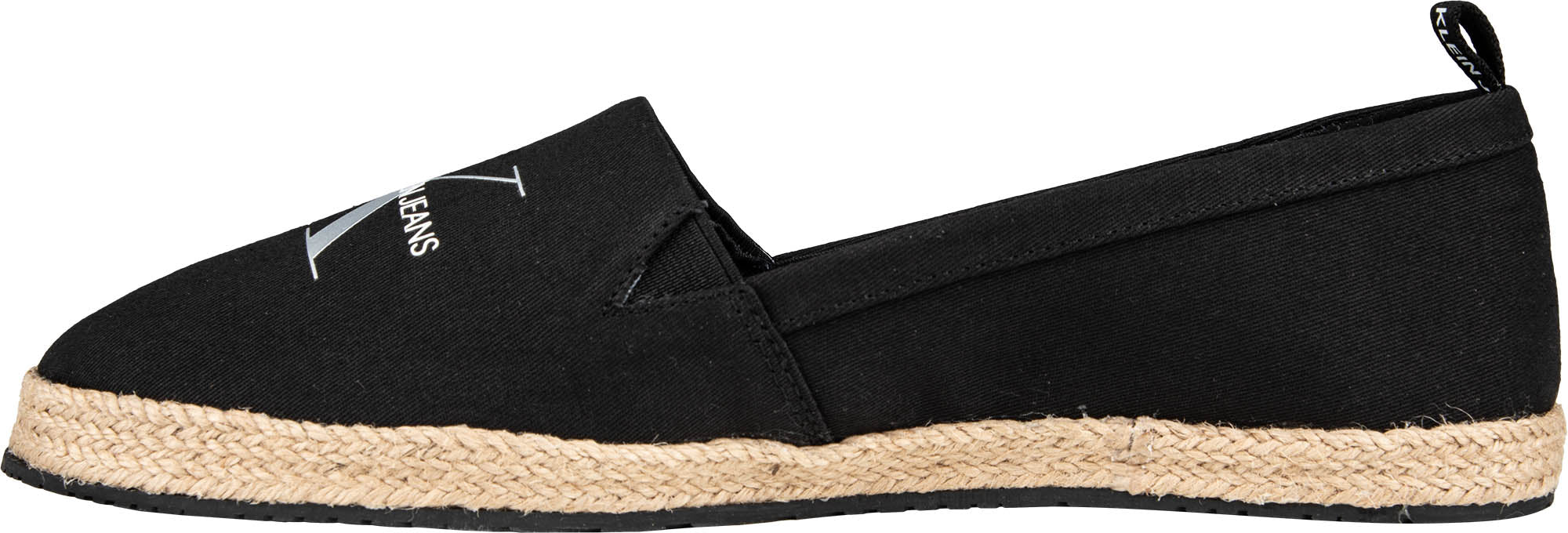 CALVIN KLEIN PRINTED ESPADRILLES IN BLACK