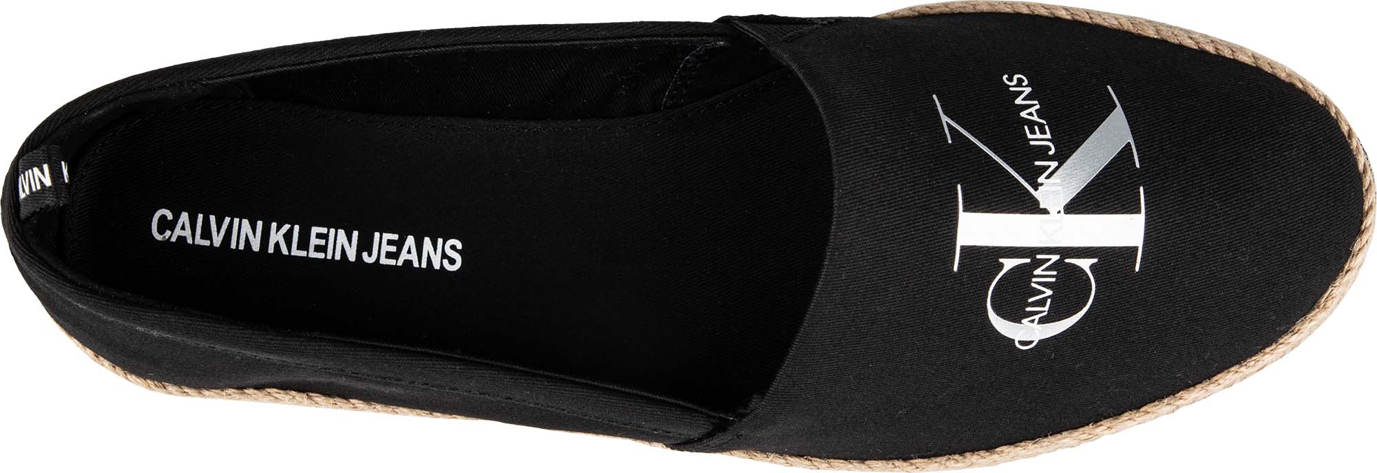 CALVIN KLEIN PRINTED ESPADRILLES IN BLACK