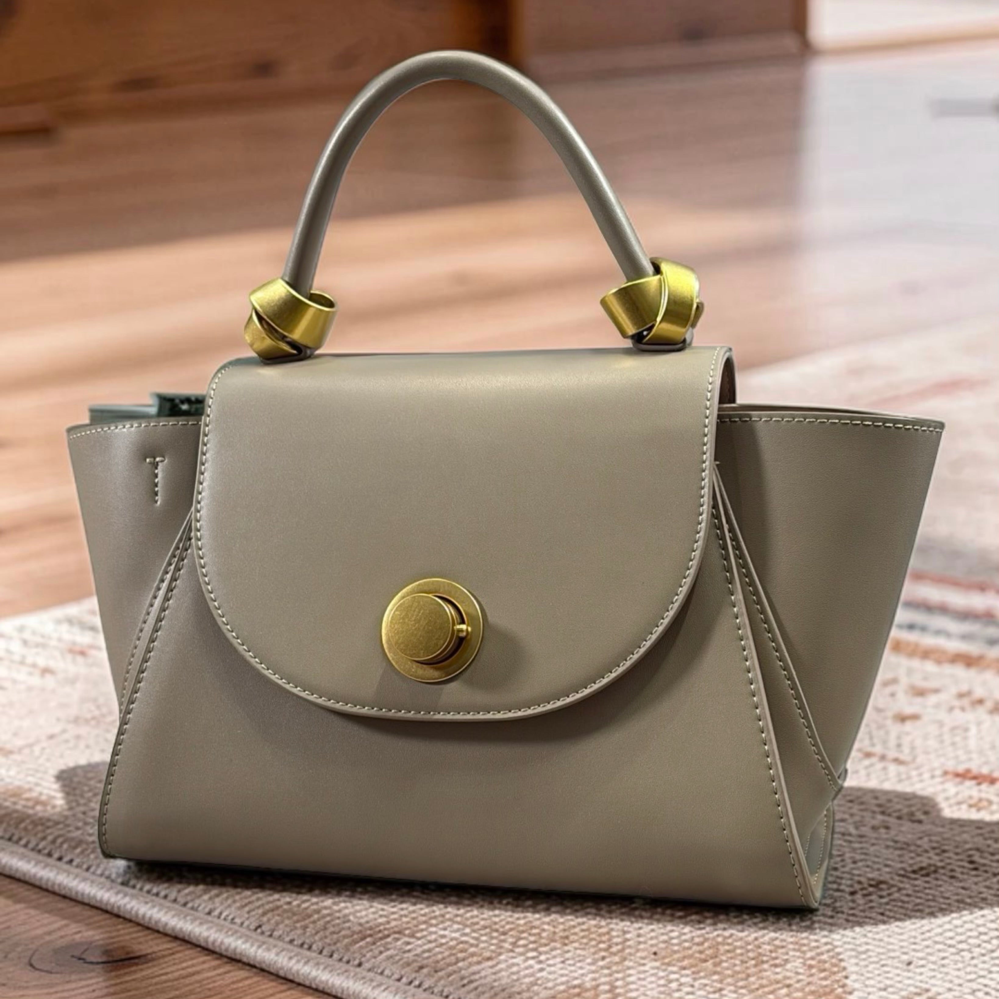 Hollley VIvi Winged Scarf Detail Bag in Khaki