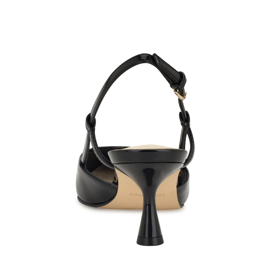 Nine West Patent Leather Pointed Slingbacks in Black