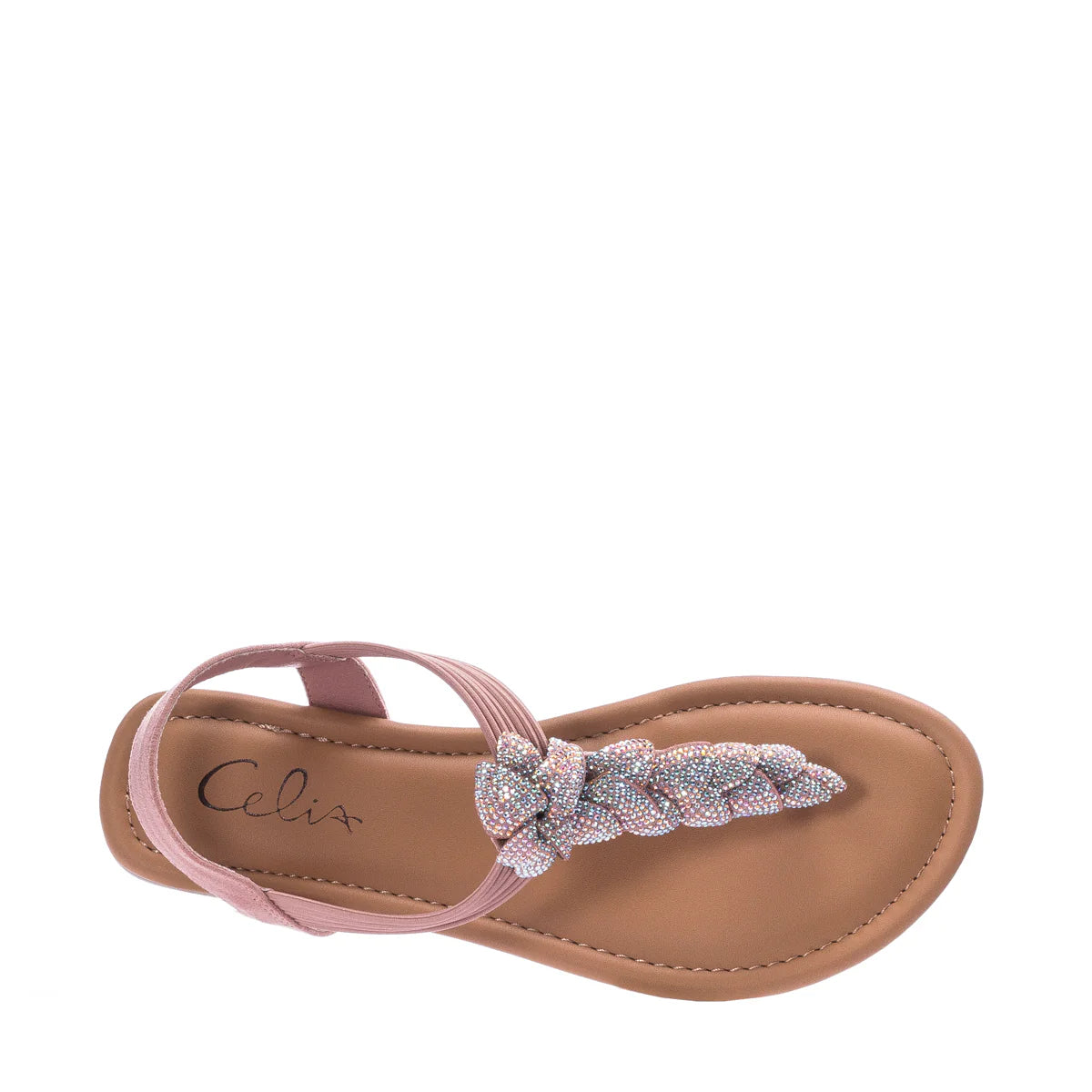 CELIA EMBELLISHED STRAP FLAT SANDAL IN PINK