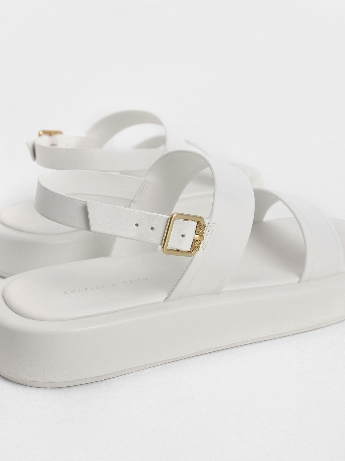 CHARLES & KEITH DOUBLE STRAP SANDAL IN WHITE