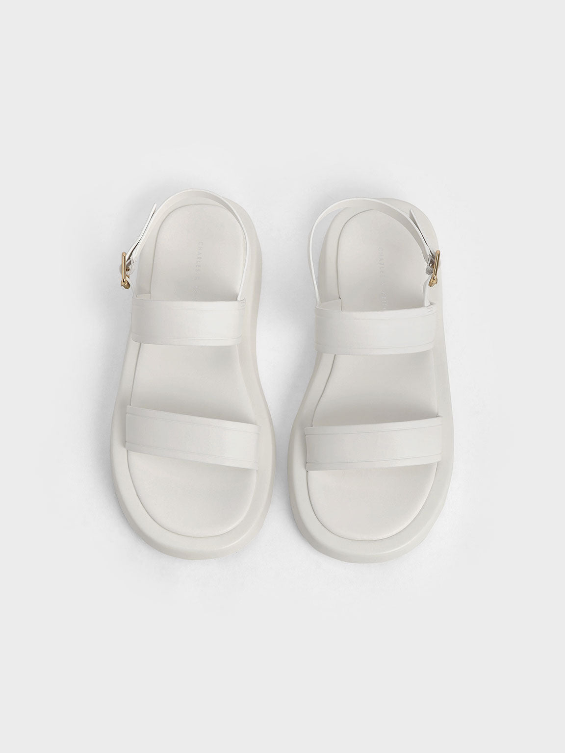 CHARLES & KEITH DOUBLE STRAP SANDAL IN WHITE