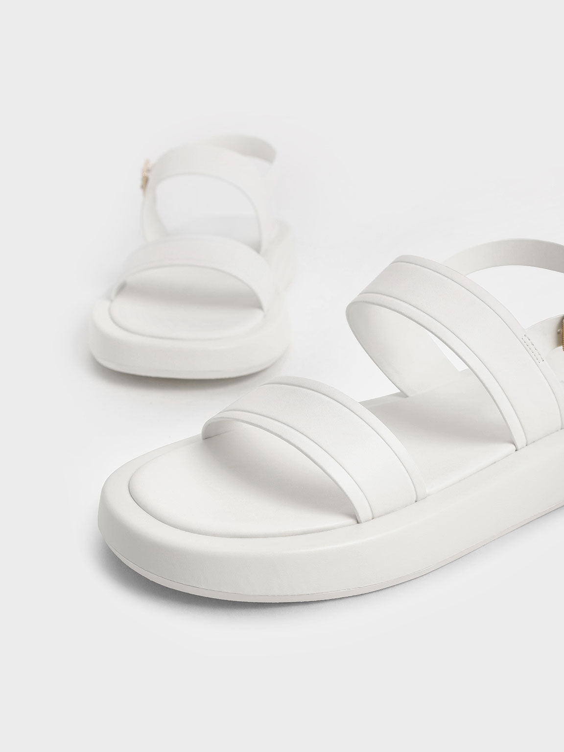 CHARLES & KEITH DOUBLE STRAP SANDAL IN WHITE