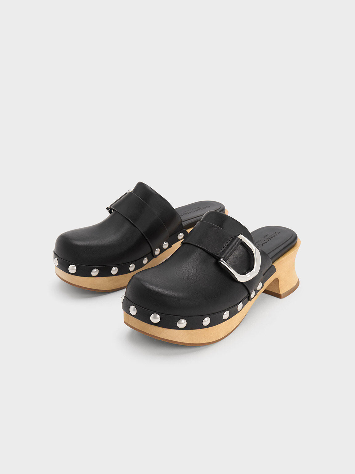 CHARLES & KEITH WOMEN'S CLOGS IN BLACK