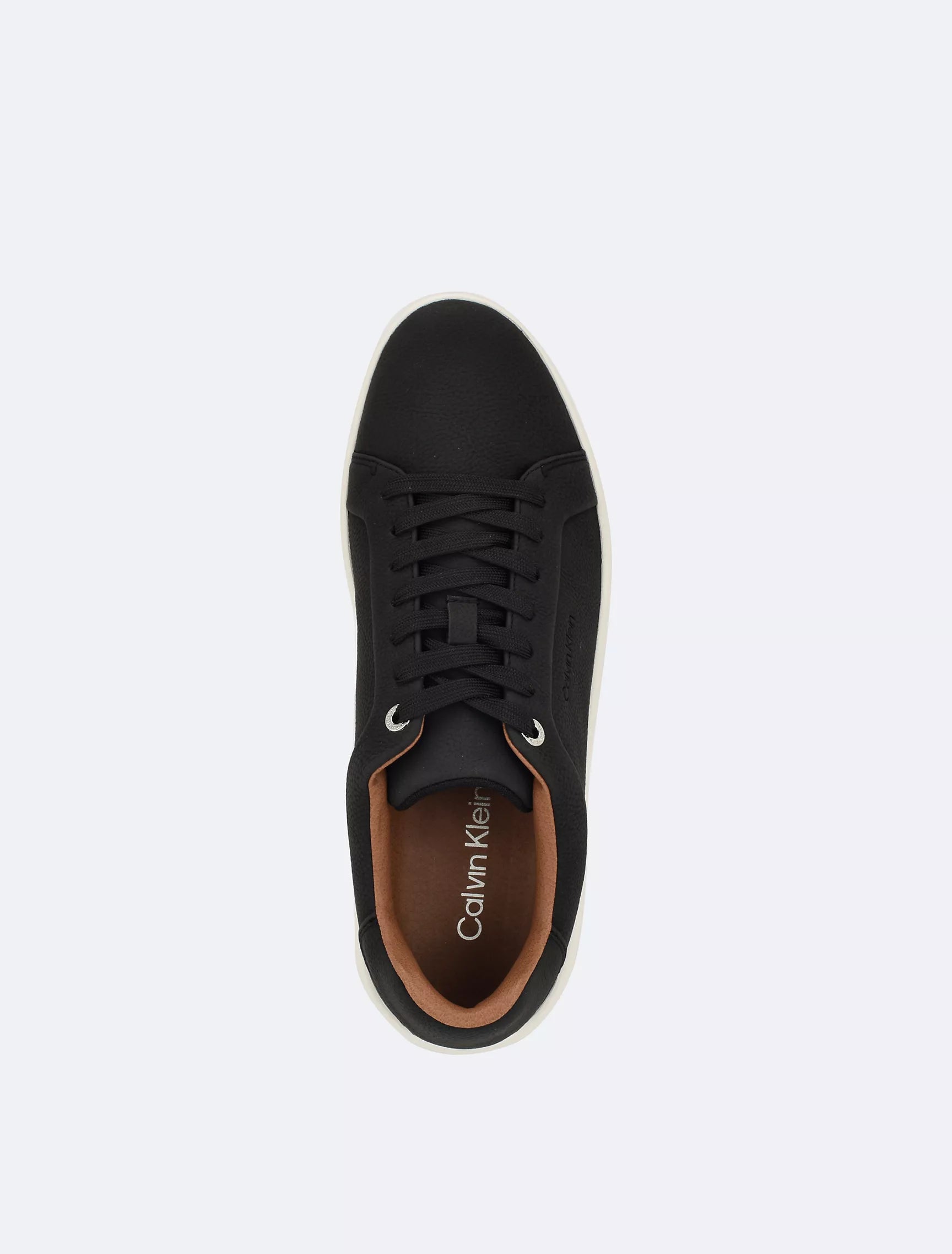 Calvin Klein Unisex Flat Sole Classic Leather Shoes in Black