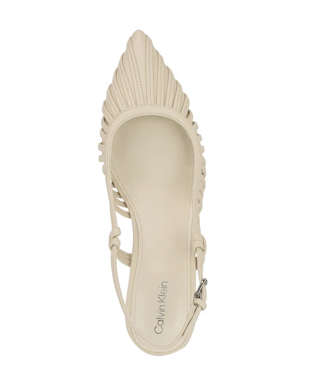 Calvin Klein Slingback Low Heel Pump in Ivory