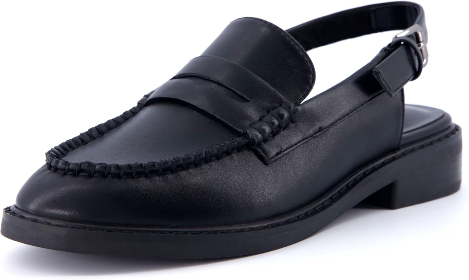 Cushionnaire Romance Slingback Loafers in Black