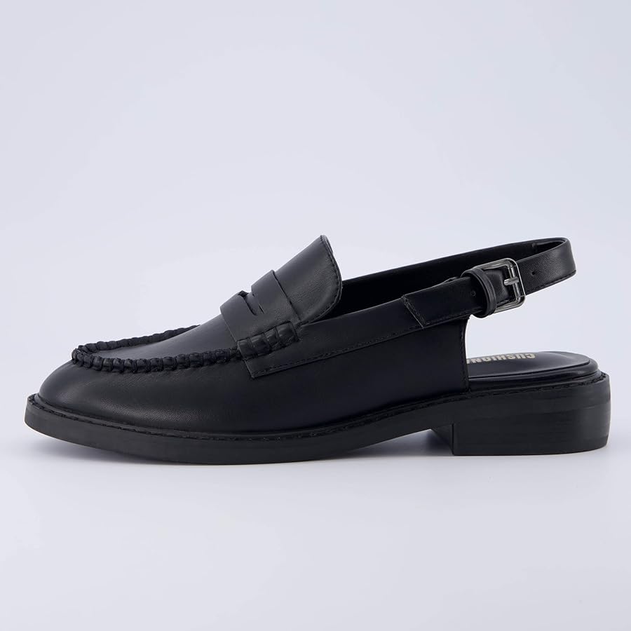 Cushionnaire Romance Slingback Loafers in Black