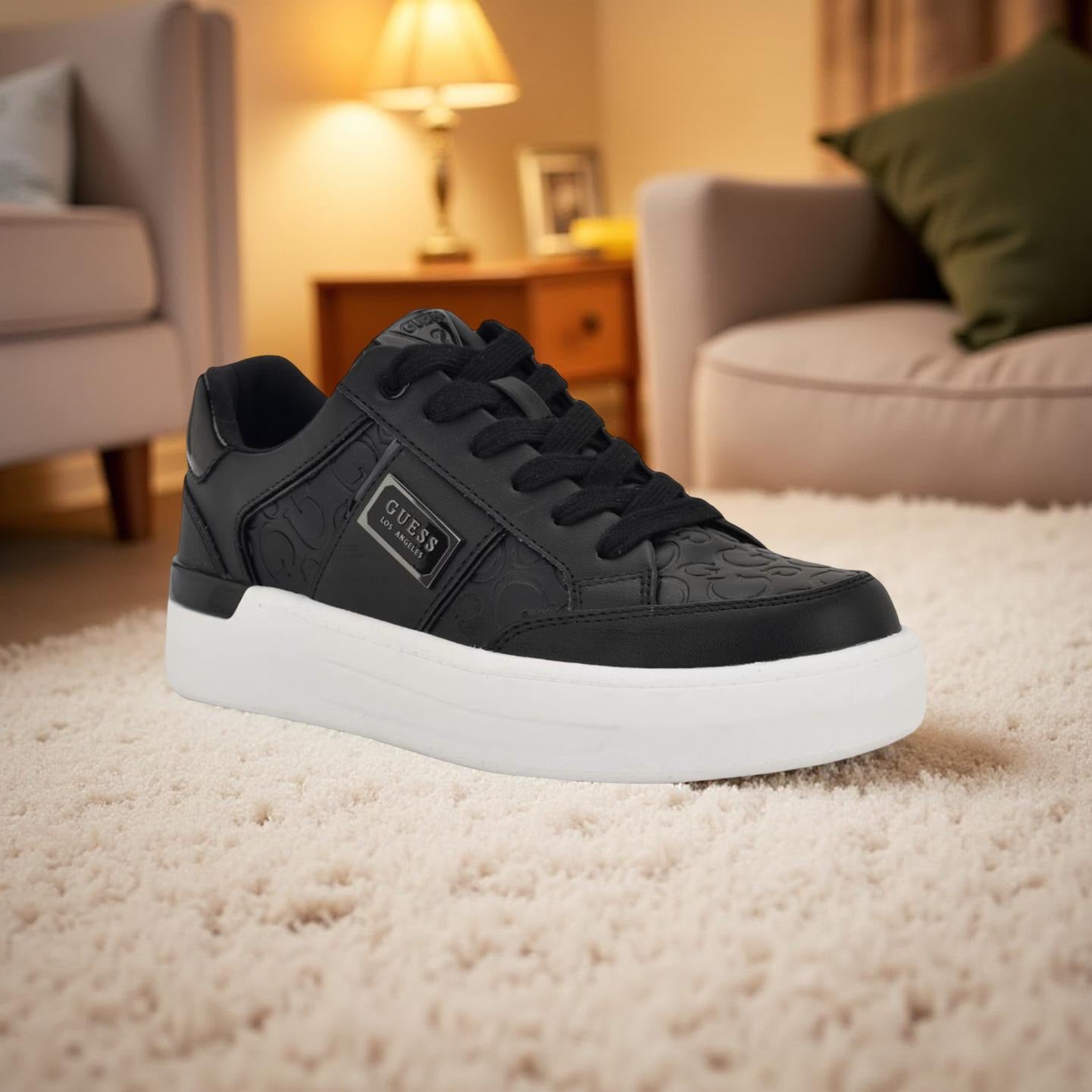 Guess G-Detail Lace-Up Sneakers in Black