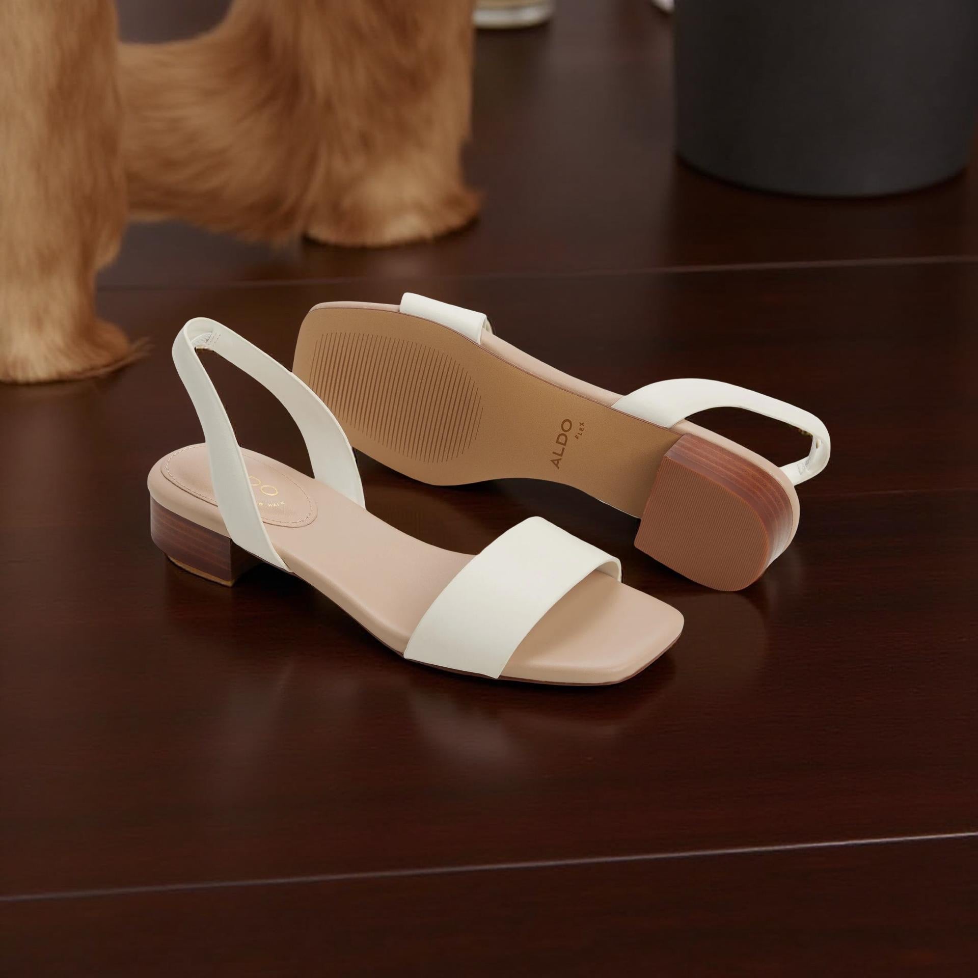 Aldo Slingback Sandal in off White