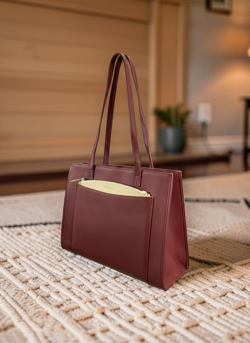 Chrisbella 3-in-1 Shoulder Bag in Burgundy