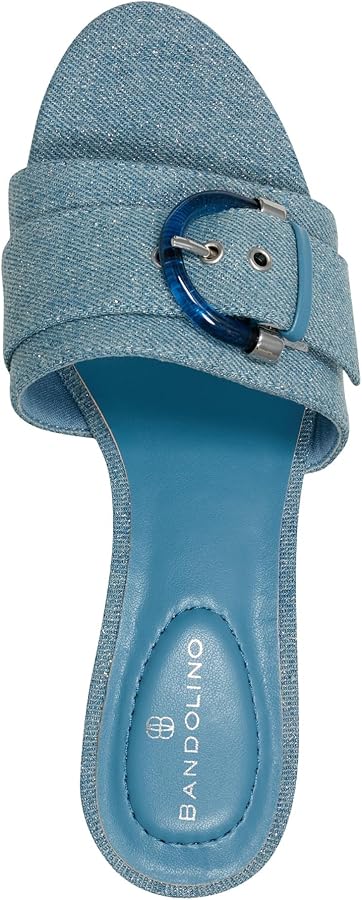 Bandolino Denim Block Heel Mule in Blue