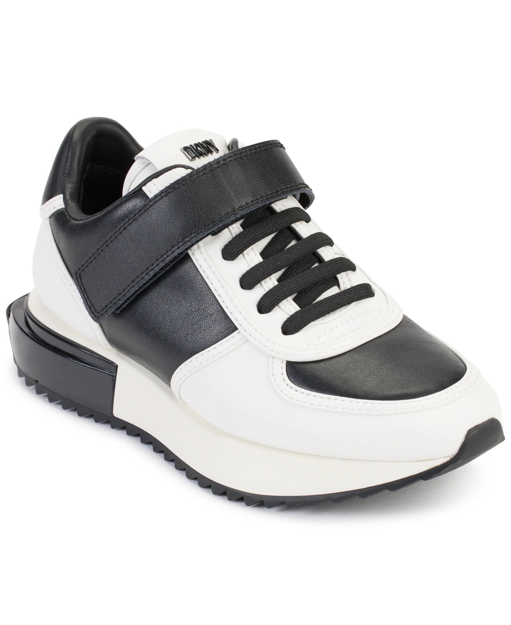 DKNY VELCO CLOSURE MIX SNEAKERS IN BLACK