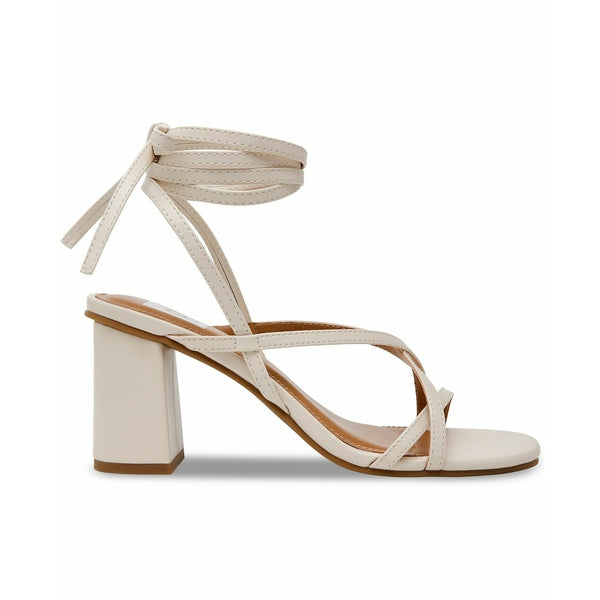 DOLCE VITA CROSS STRAP BLOCK HEEL SANDAL IN BEIGE