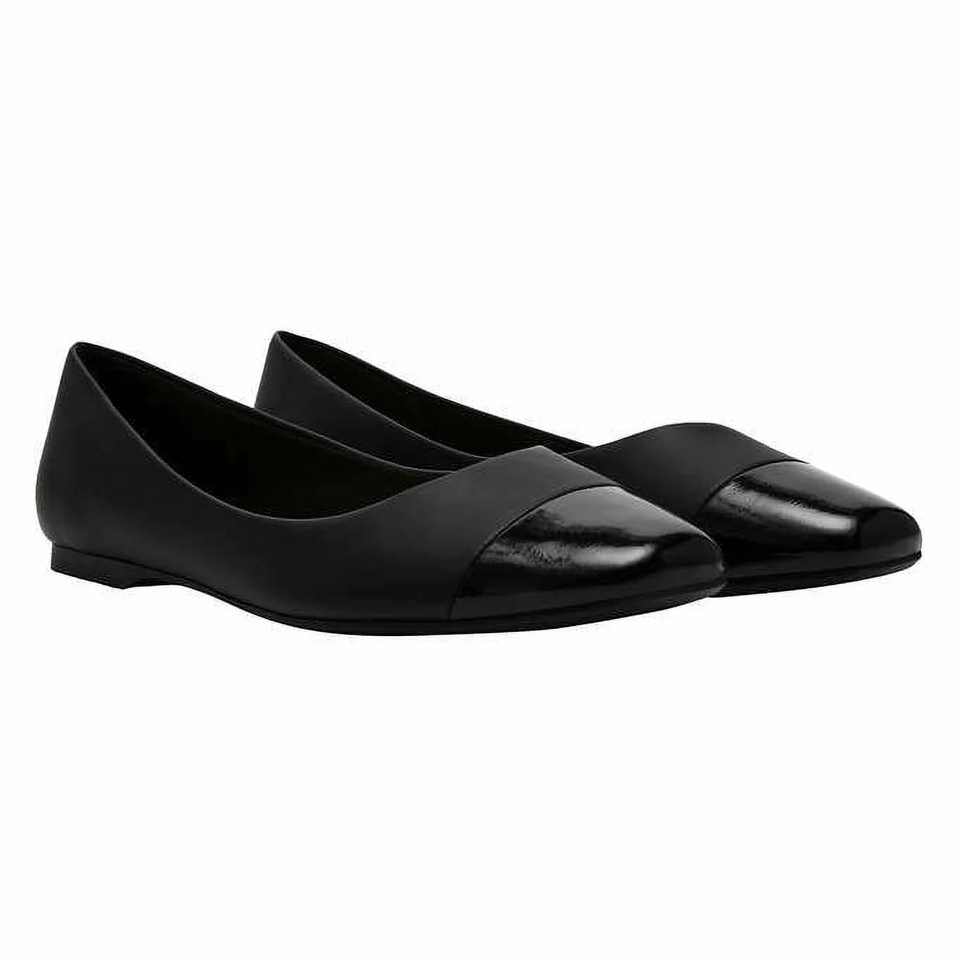 DOLCE VITA PATENT TOE DETAIL BALLERINA IN BLACK